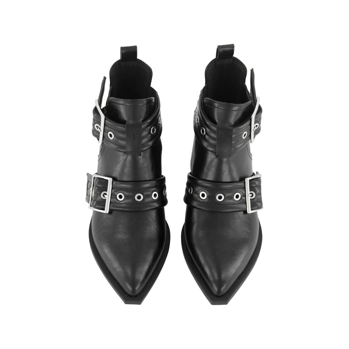 2 Open Double Buckle Boots Black, 2 of 4