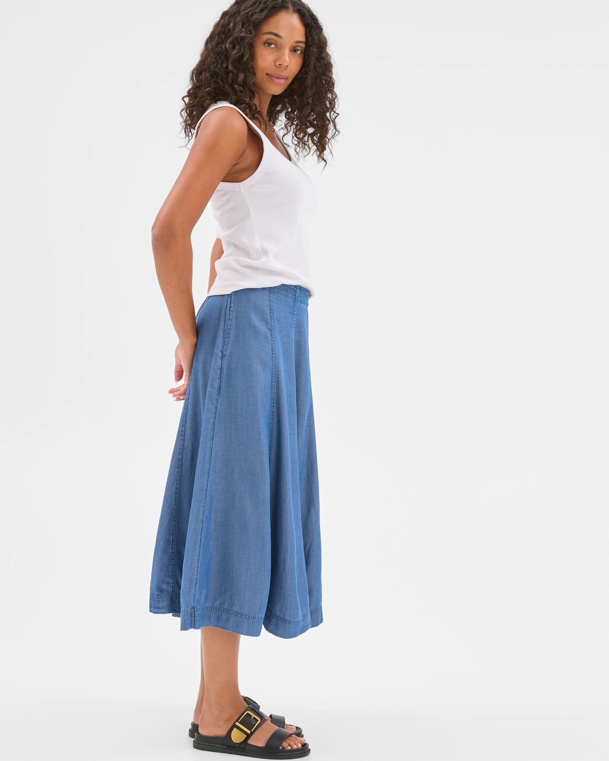 3 Target Woman Full Panel Midi Skirt CHAMBRAY, 3 of 7