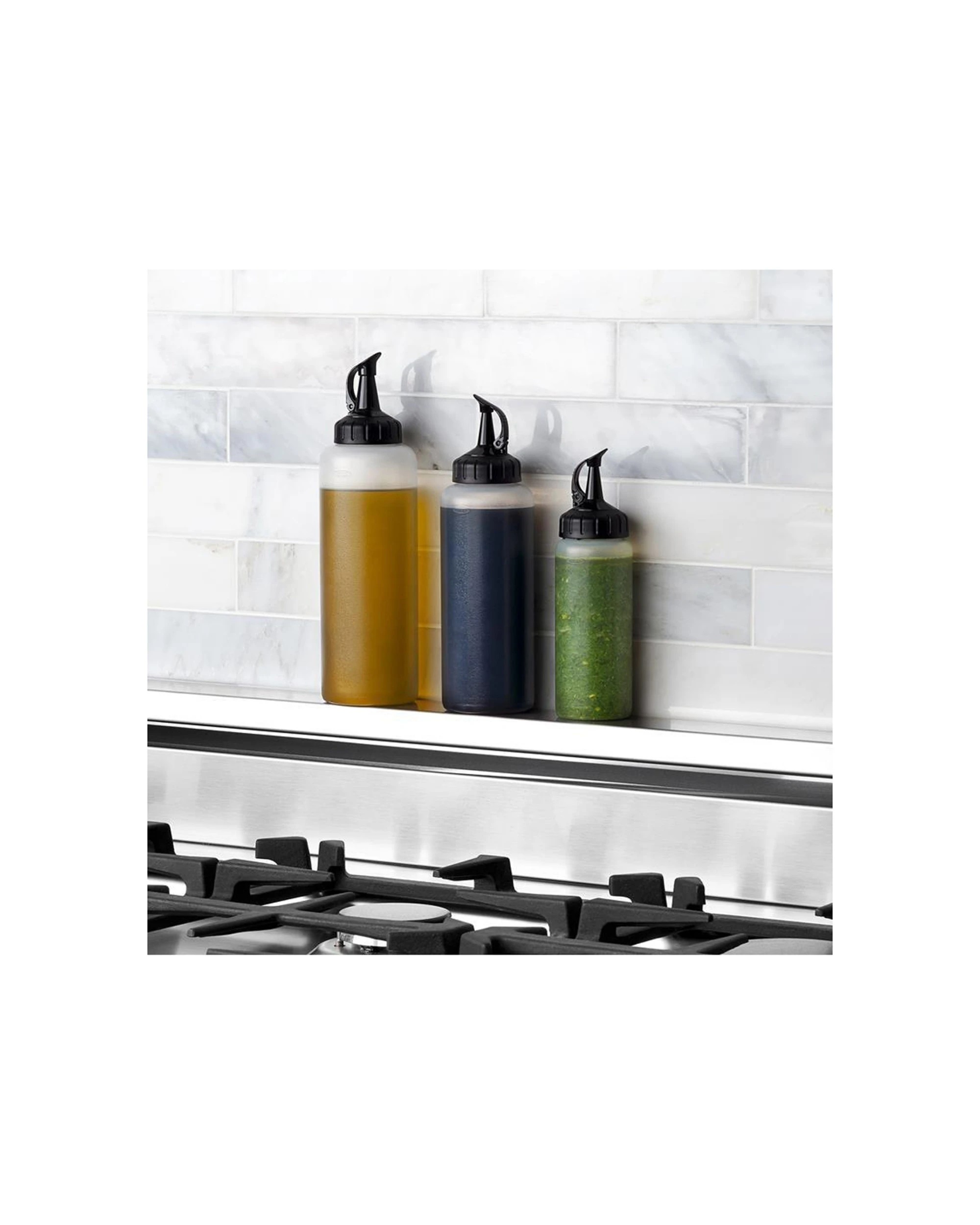 3 Oxo Chefs Squeeze Bottle Small Ketchup Syrup Dispenser With Measurements - Black, 3 of 3