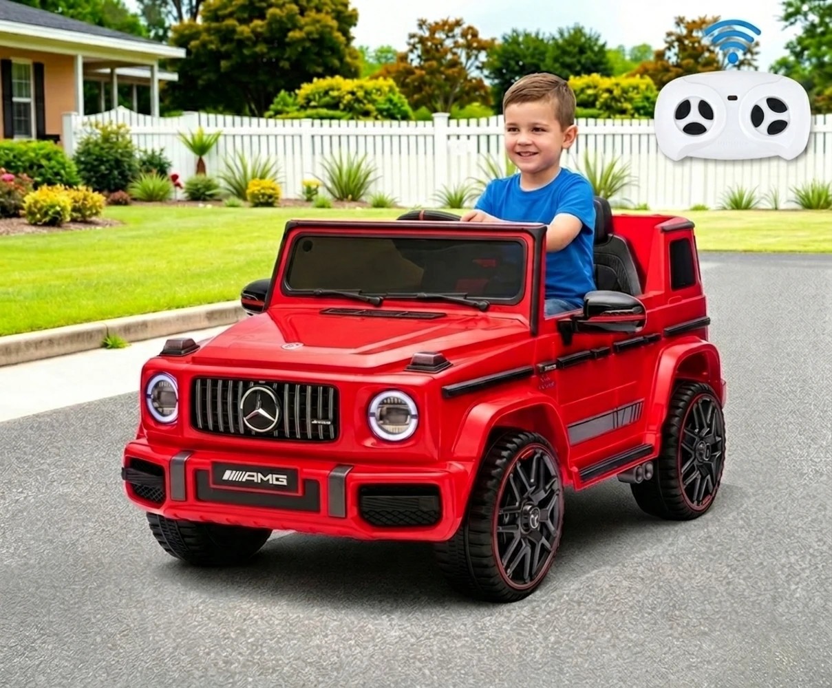 6 Mercedes-Benz 12V Kids Electric Ride On Car G63 Toy Cars Remote Control Horn Music - Red, 6 of 6