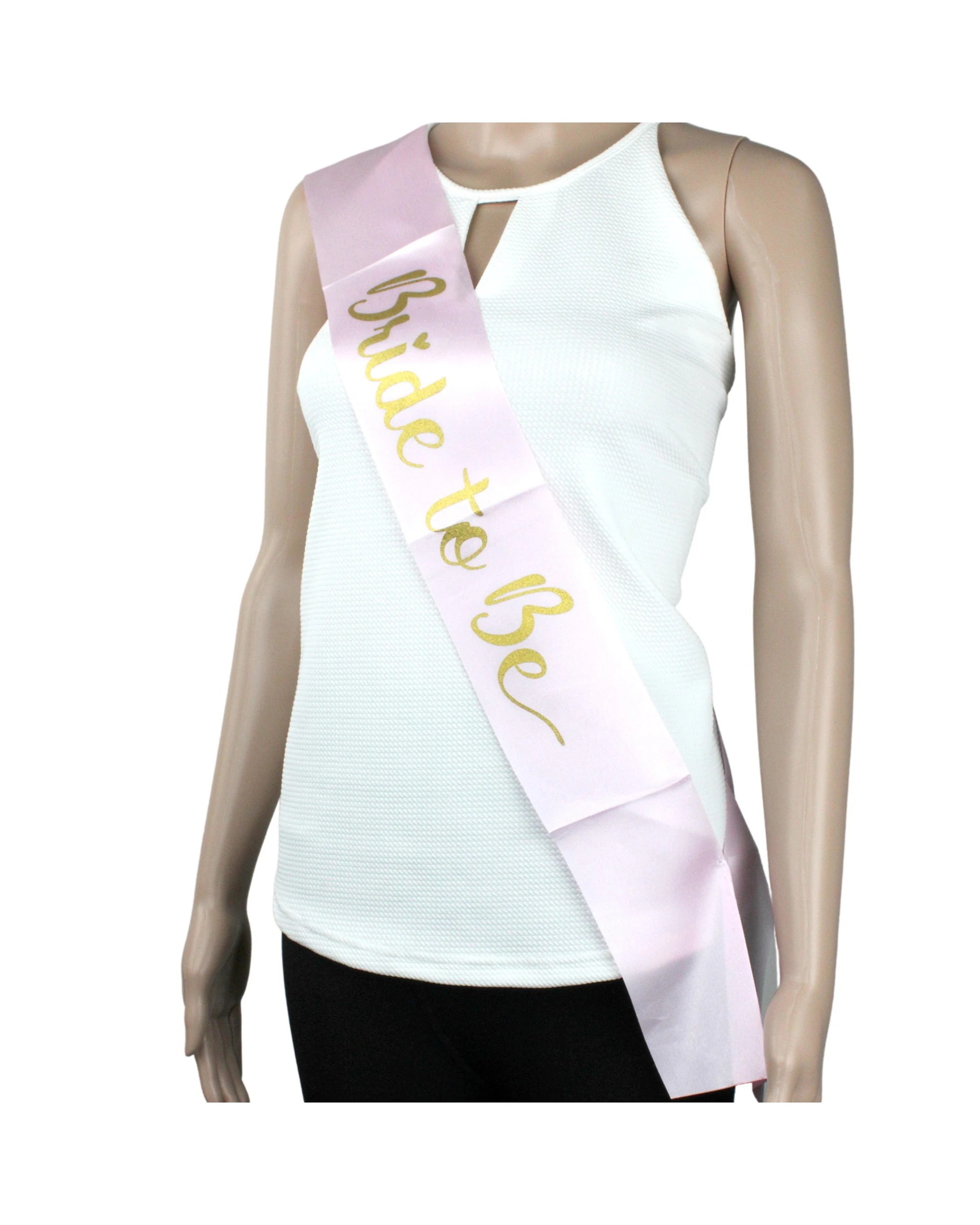 1 JD Party Bride to Be Light Satin Sash - Pink, 1 of 2