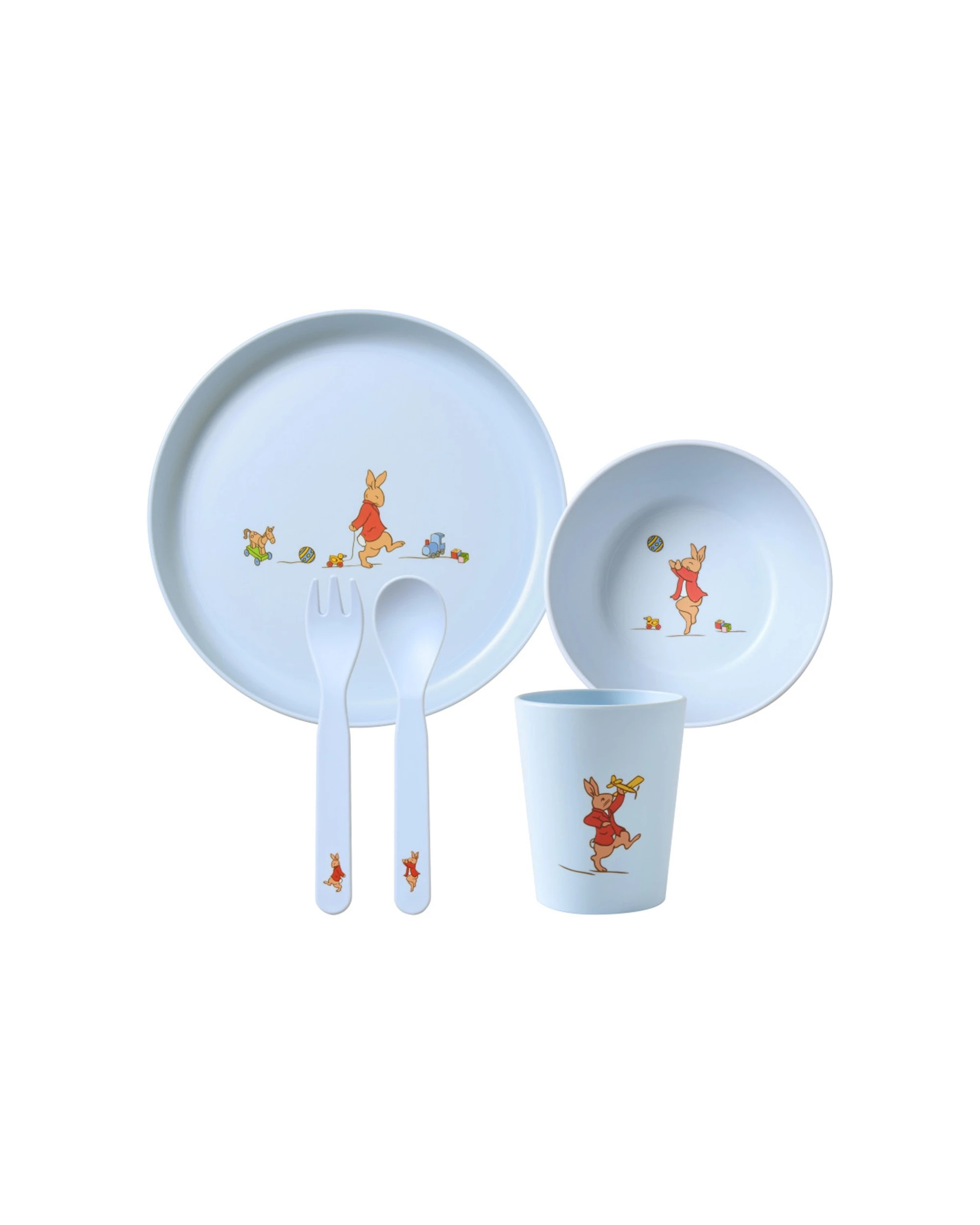 1 Bunnykins 5pc Feeding Set Children's EcoFriendly Dinnerware - Blue, 1 of 5