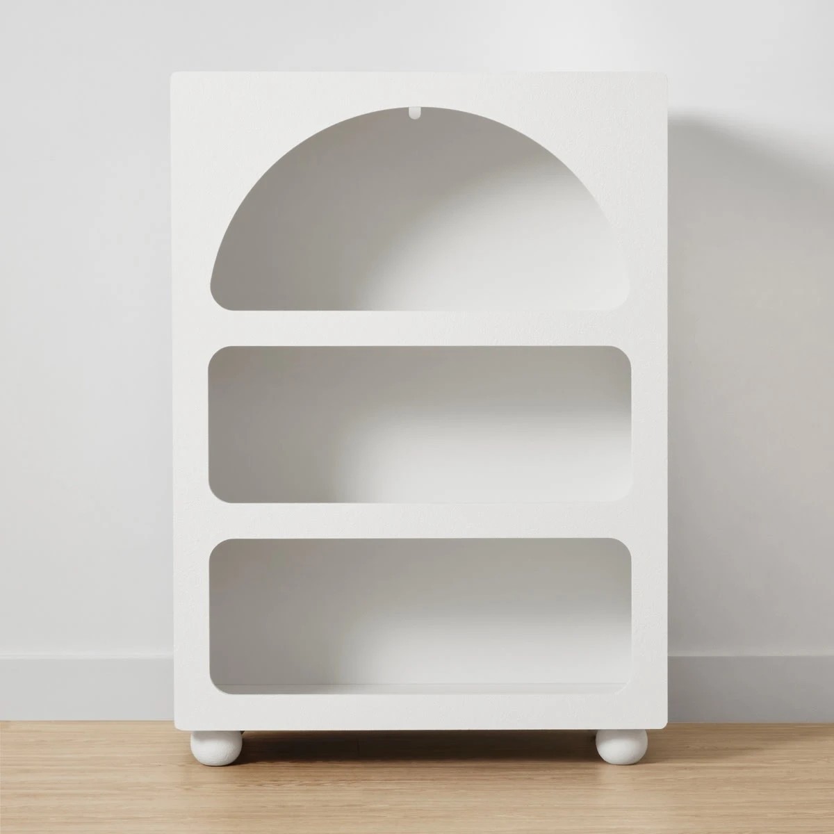 3 Textured Arched Bookcase - White, 3 of 10