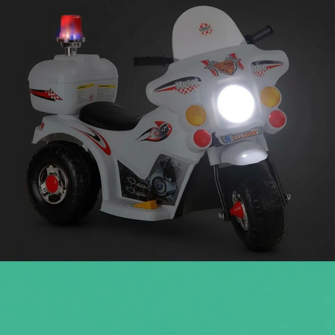 3 Rigo Kids Electric Ride On Police Motorcycle Motorbike 6V Battery - White, 3 of 7