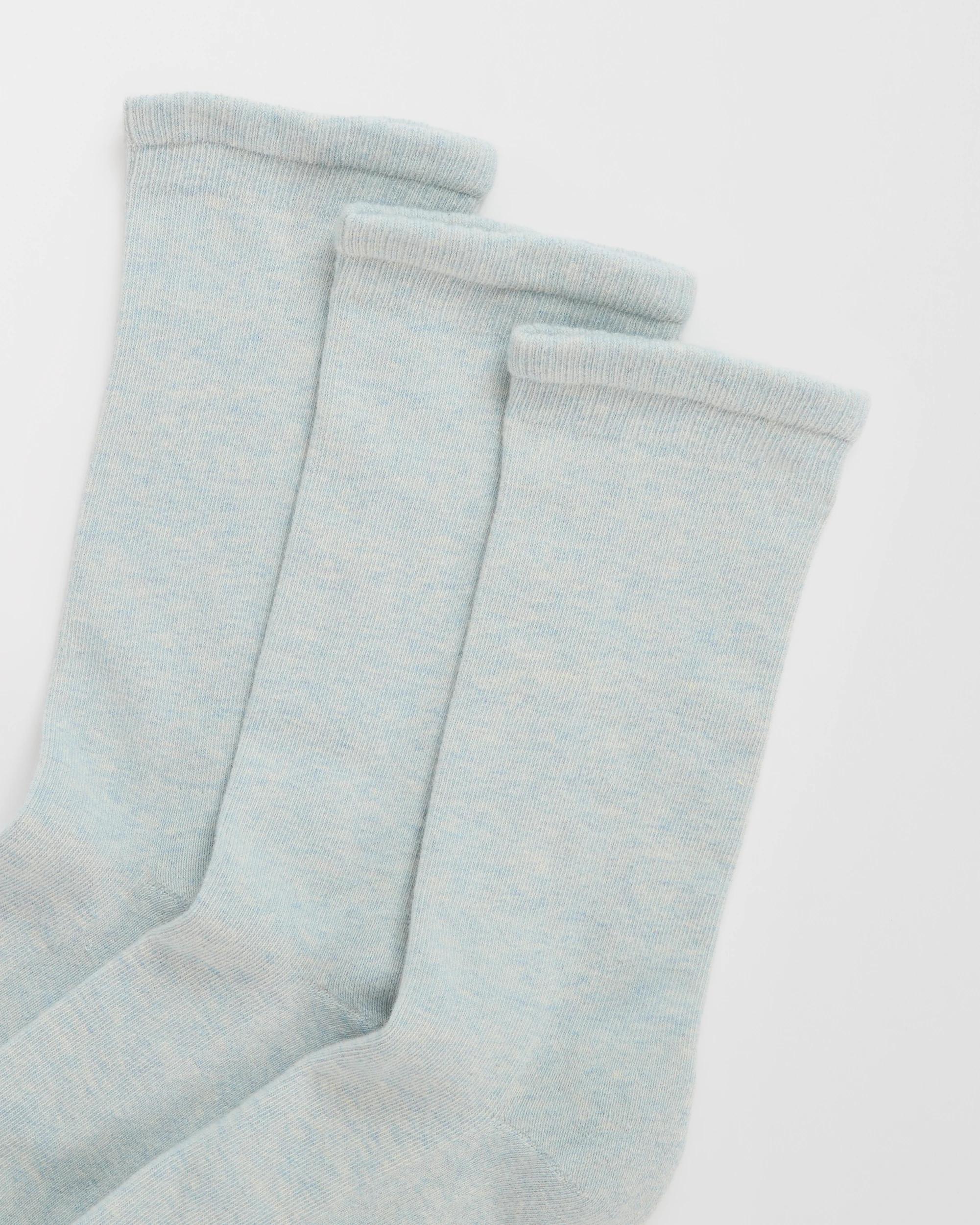 2 Maxx Australian Cotton Blend 3 Pack Comfort Crew Socks LIGHT BLUE MARLE, 2 of 3