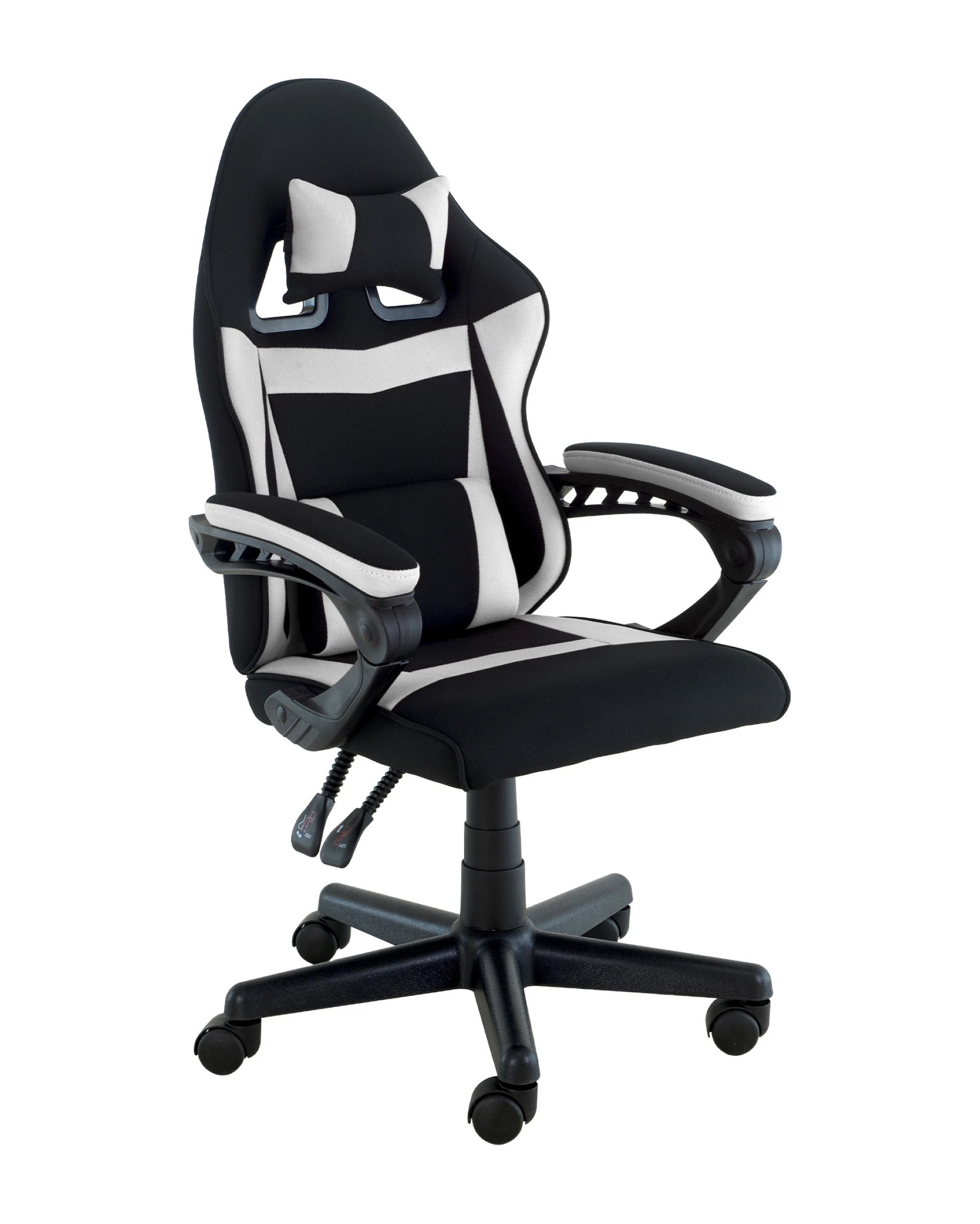 3 Sarantino Antre Kids Study Gaming Chair Black White Computer Seat Adjustable Height Ergonomic Support, Padded Armrest, 3 of 6