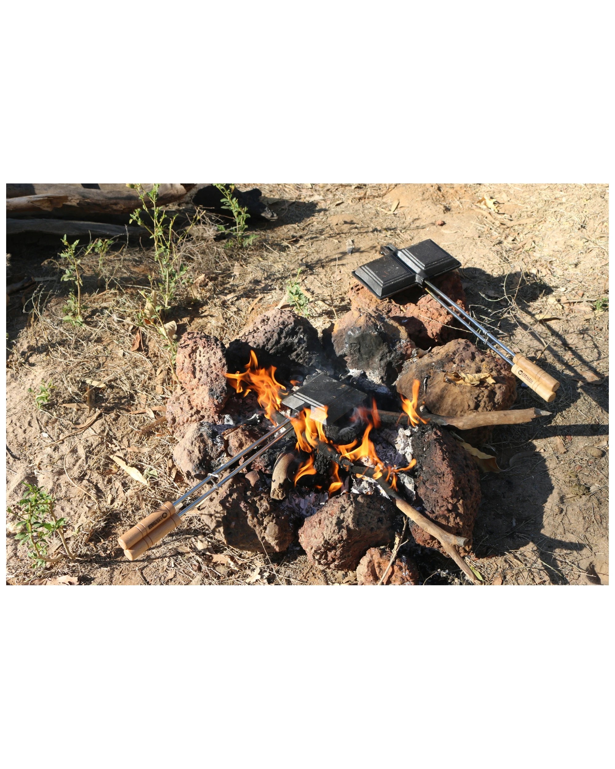 2 Wildtrak Single Jumbo Jaffle Iron Heavy Duty Cast Iron Camping Cookware - Black, 2 of 2