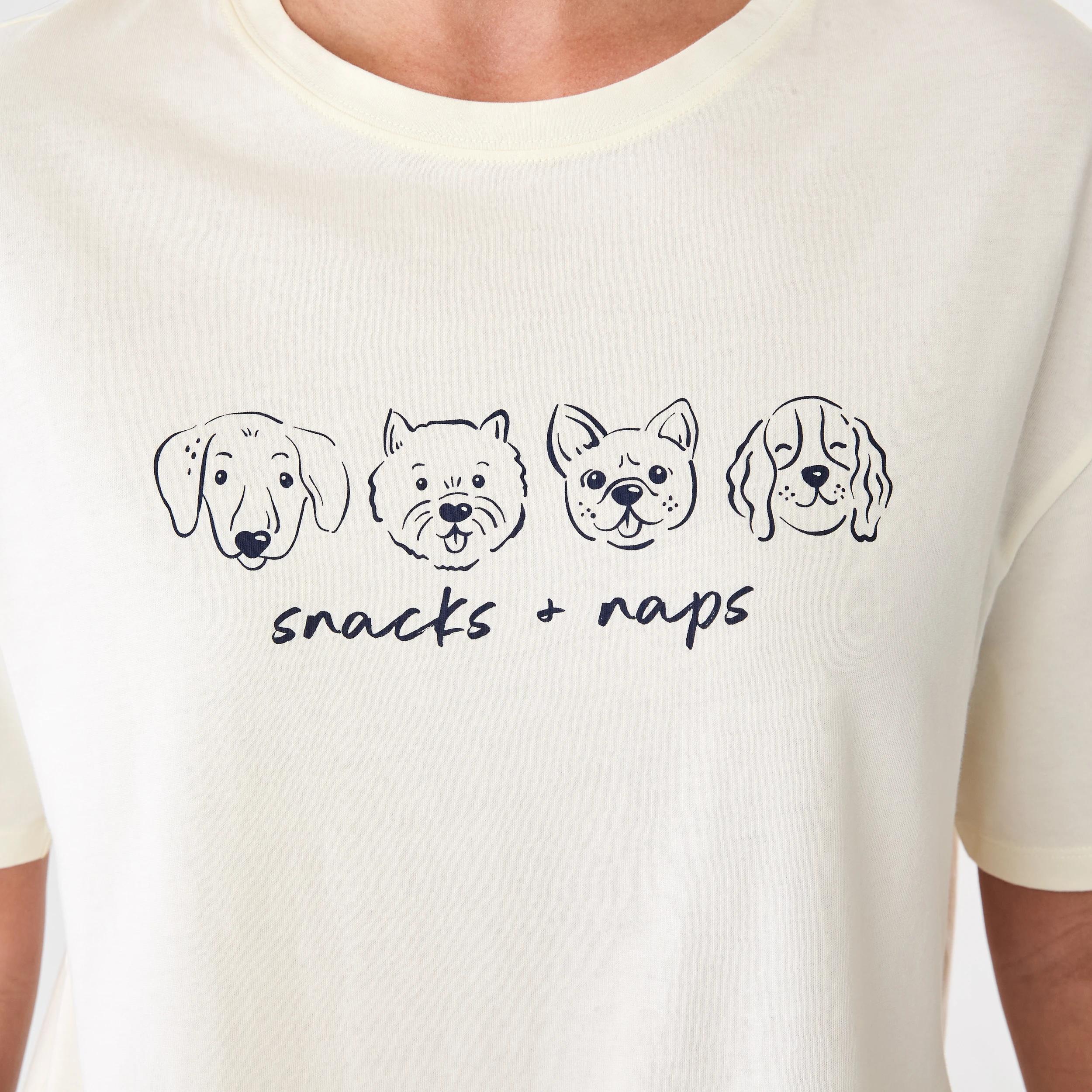 5 Knit T-shirt and Shorts Pyjama Set DOG FACES NAVY BLAZER, 5 of 8