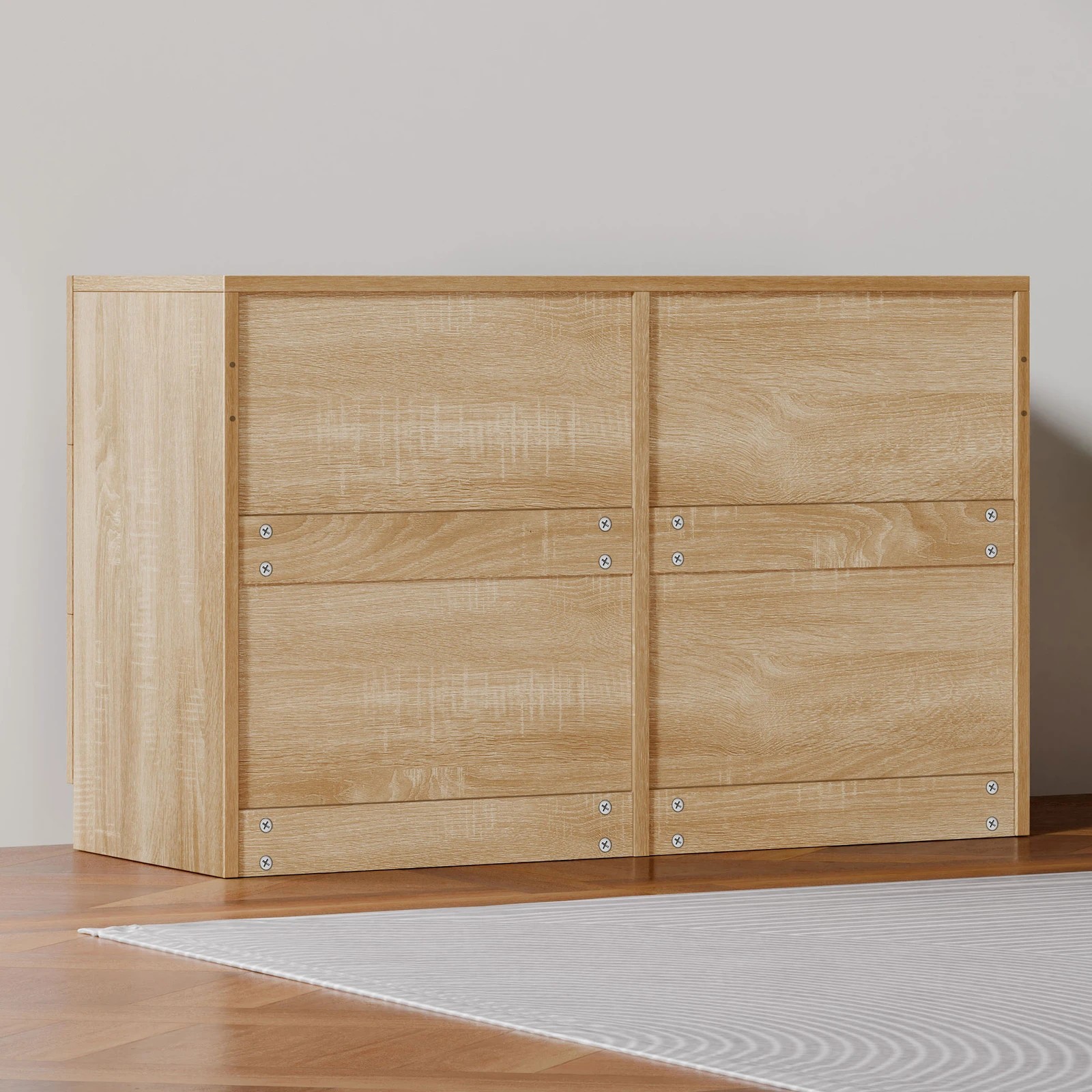 8 Alfordson 6 Chest of Drawers Hamptons Storage Dresser - Oak, 8 of 10