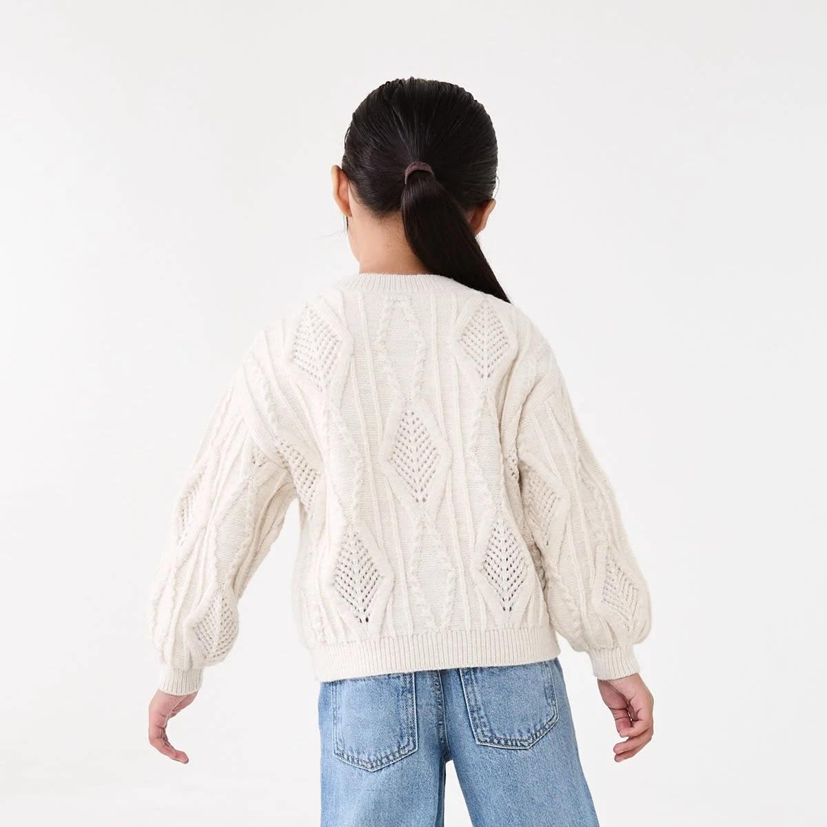 3 Oversized Cardigan Crm Marle, 3 of 9