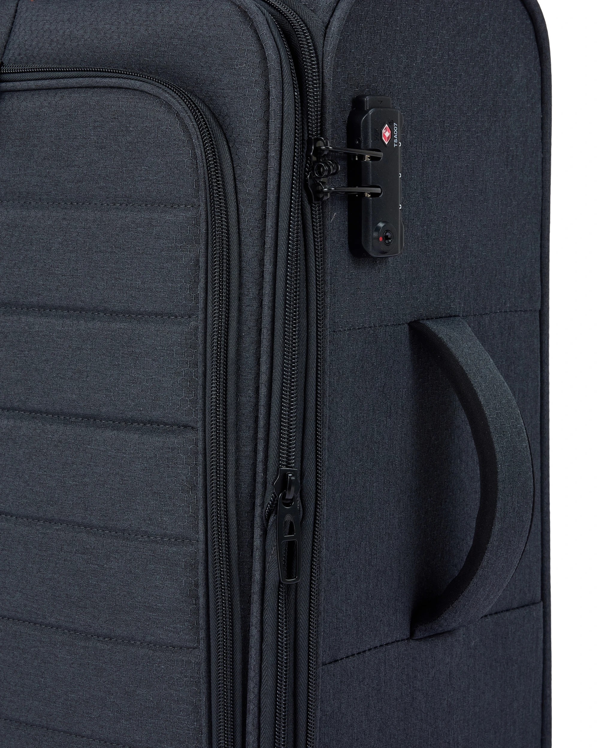 6 49.5cm 8 Wheels Lightweight Quilted Soft Case - Charcoal, 6 of 8