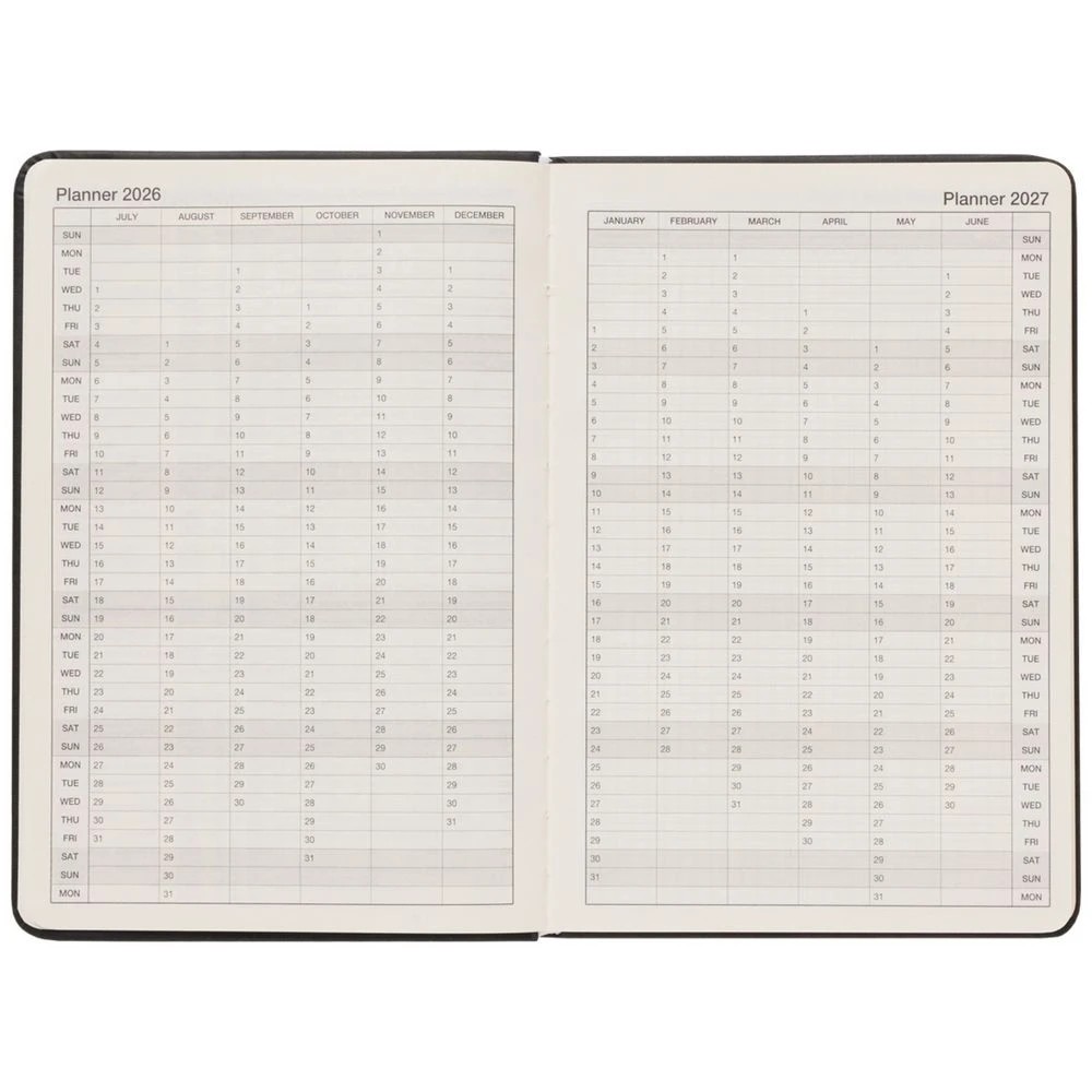 4 J.Burrows A5 Week to View PU FY26/27 Diary Black, 4 of 6