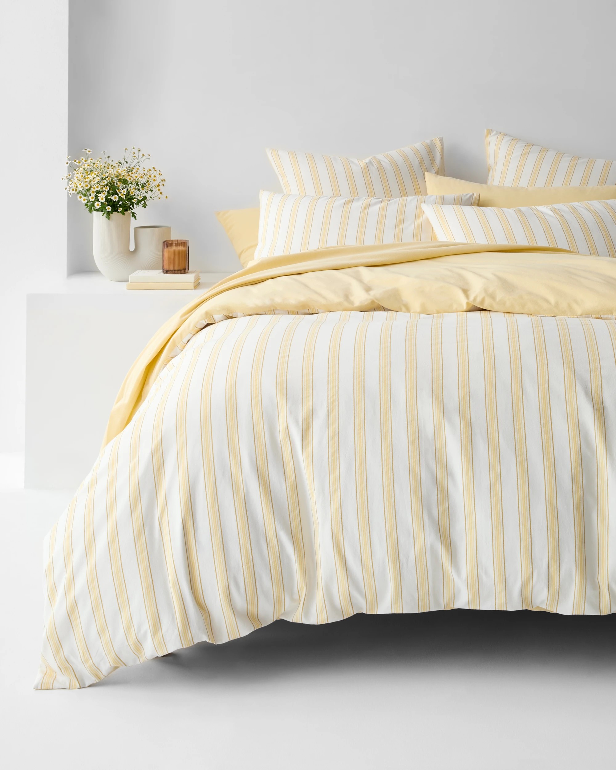 2 Arlo Cotton Stonewash Quilt Cover Set - King Bed - Yellow, 2 of 7