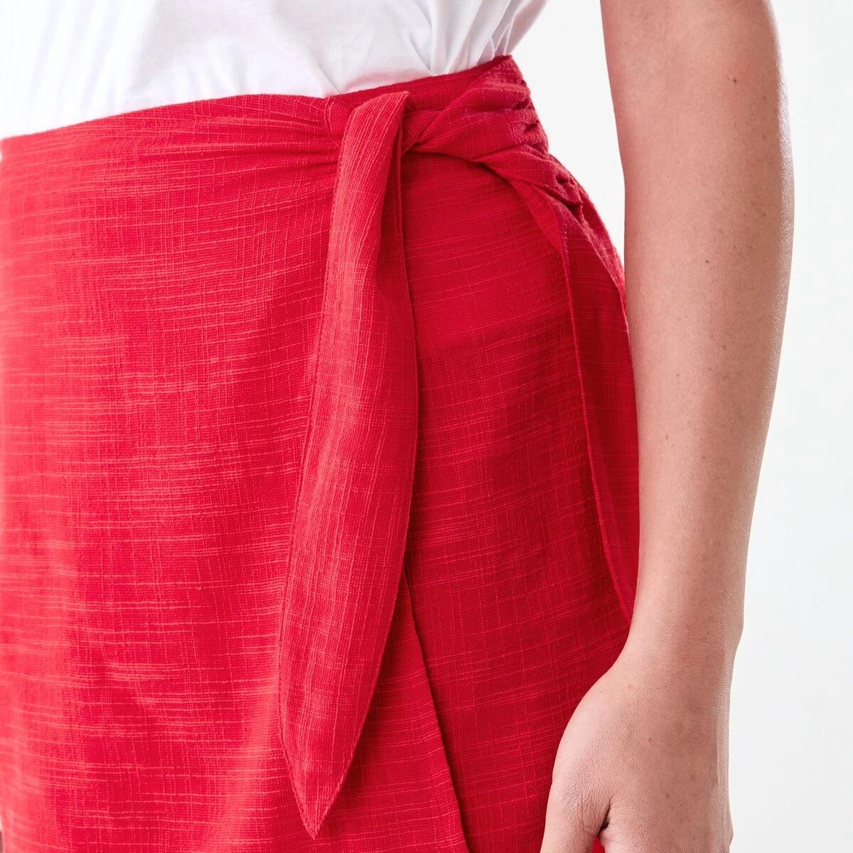 5 Textured Wrap Mini Skirt Strawberry, 5 of 6