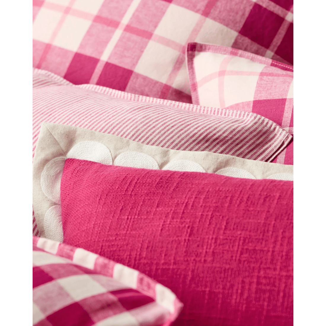 6 Target Ashlee Check Linen/Cotton European Pillowcase - Pink, 6 of 7