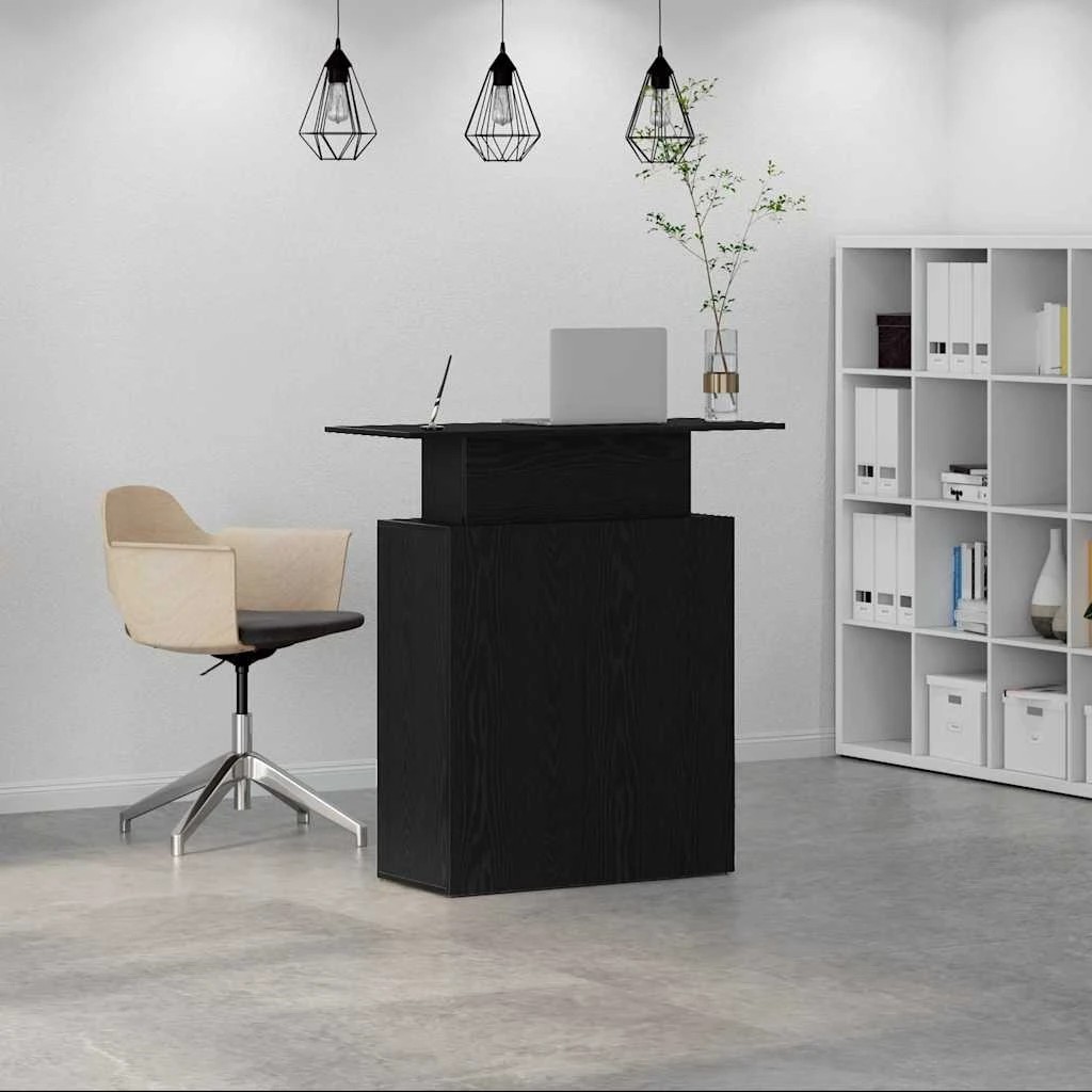 3 vidaXL reception desk Ample Storage - Black, 3 of 10
