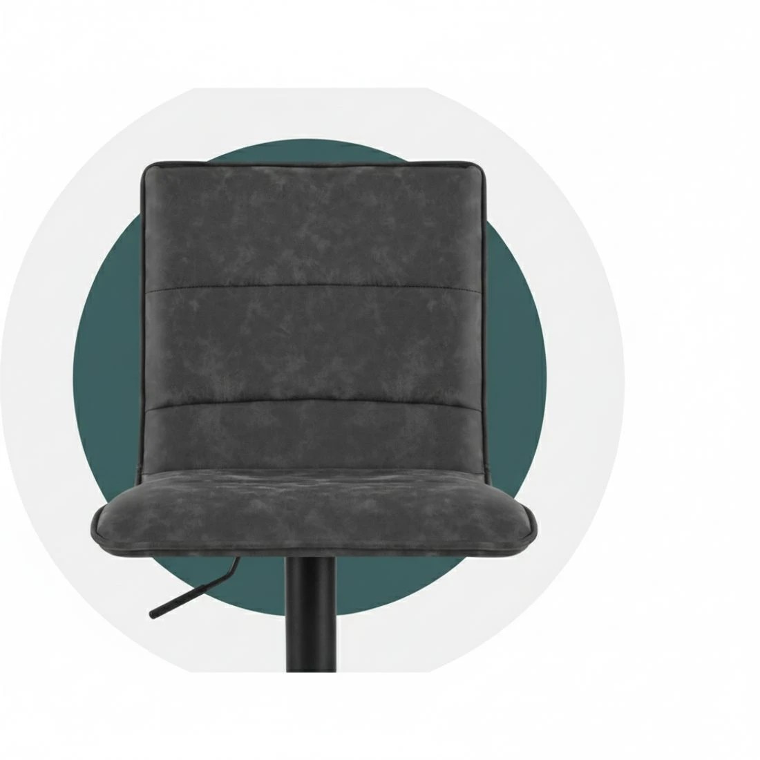 3 Artiss 2x Bar Stools Gas Lift Vintage Leather - Grey, 3 of 5