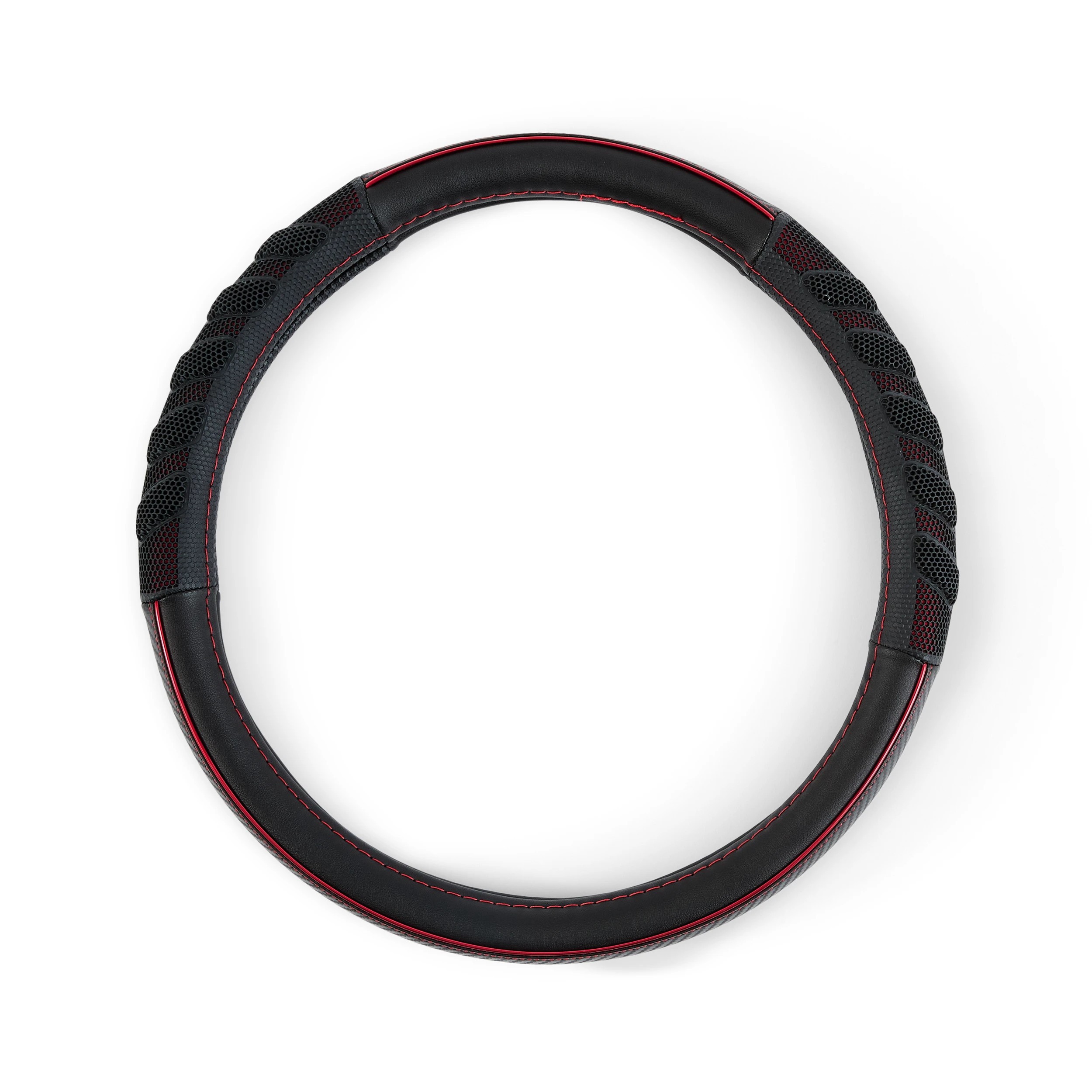4 Steering Wheel Cover - Red Metallic, 4 of 5
