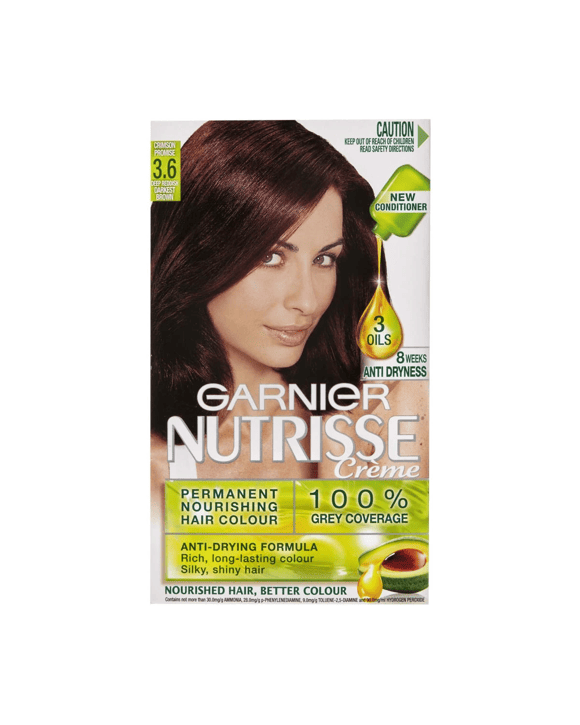 Garnier Nutrisse Creme Permanent Nourishing Hair Colour - 3.6 Deep Reddish Darkest Brown