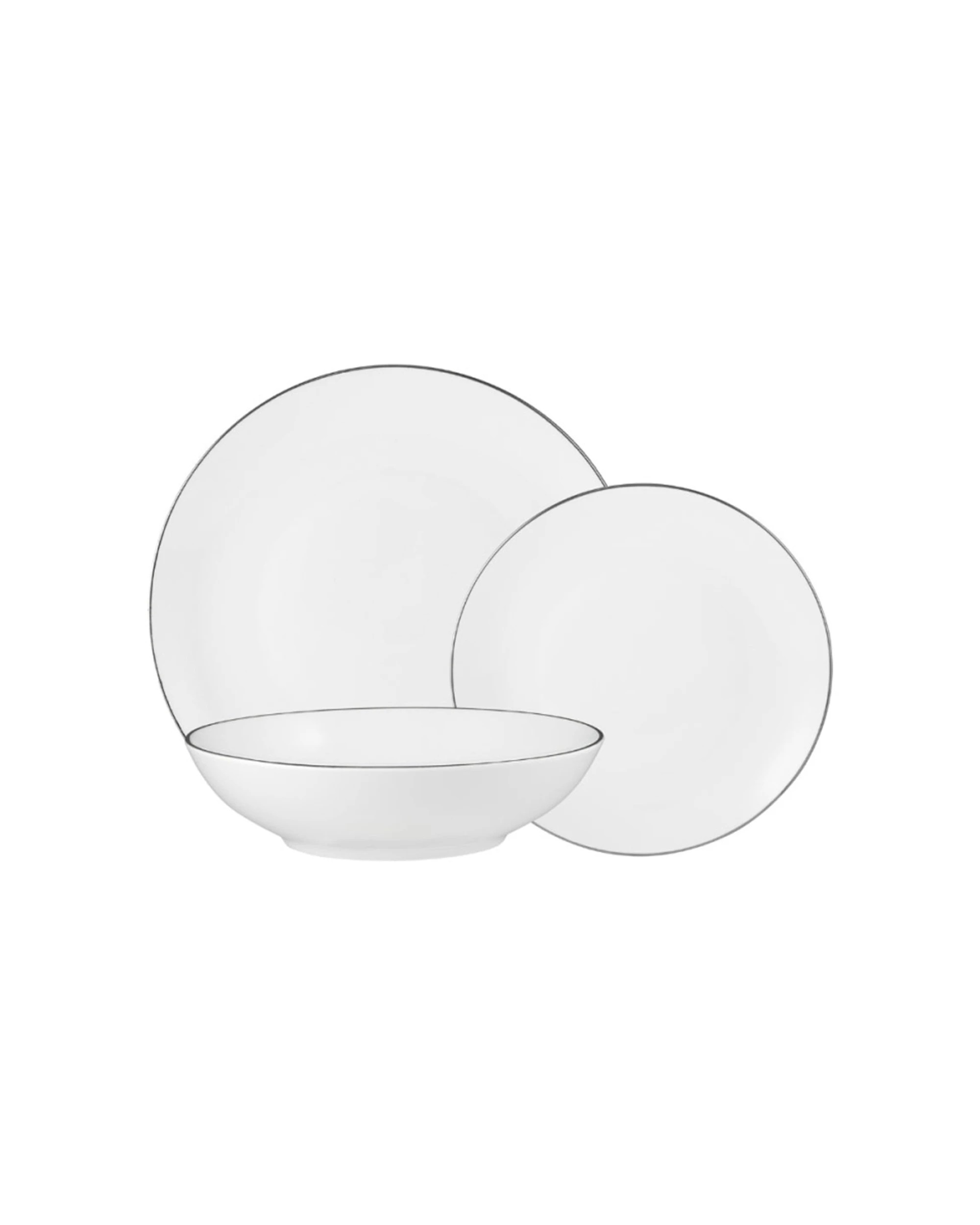 1 Maxwell And Williams 12pc Porcelain Dinner Set Coupe Platinum - White, 1 of 3