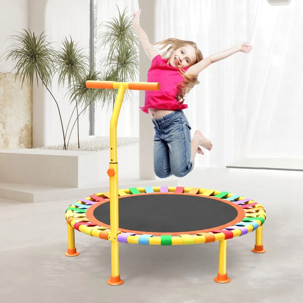 2 AUSWAY 40 Inch Kids Trampoline Jumping Bungee Bounce Rebounder Home Gym, 2 of 3