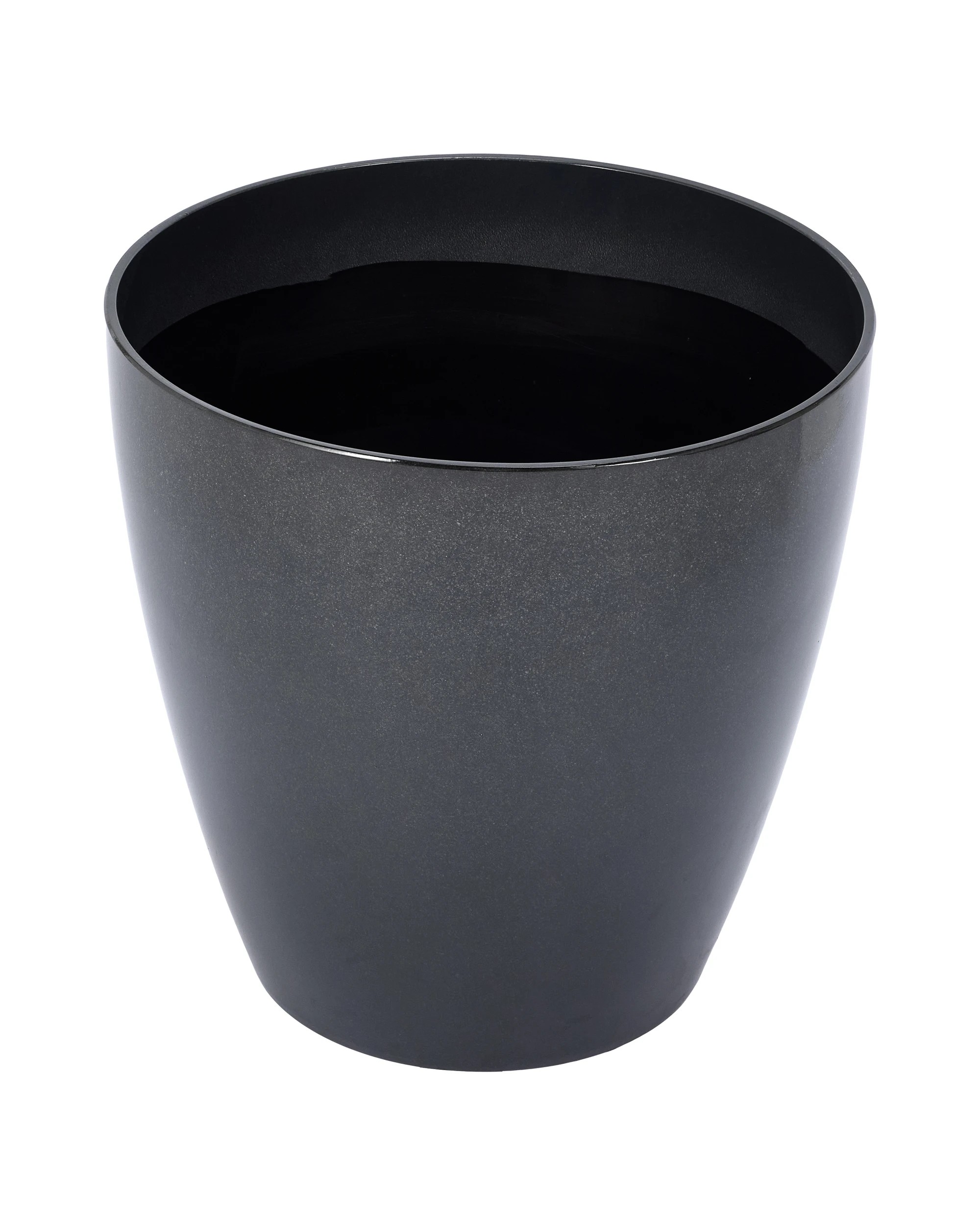 1 49cm Charcoal Glazed Look Plastic Pot, 1 of 3