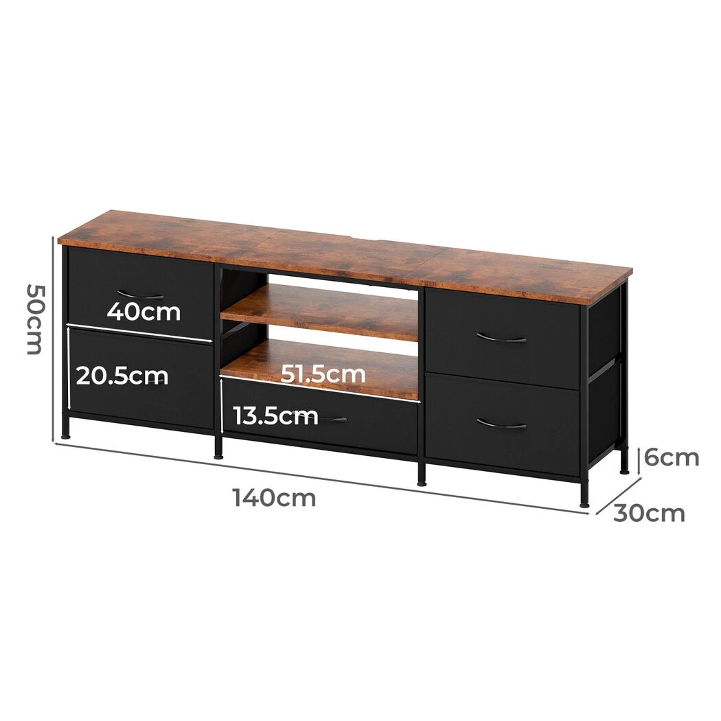 2 Levede TV Stand Cabinet with 5 Drawers Storage Organizers, 2 of 4