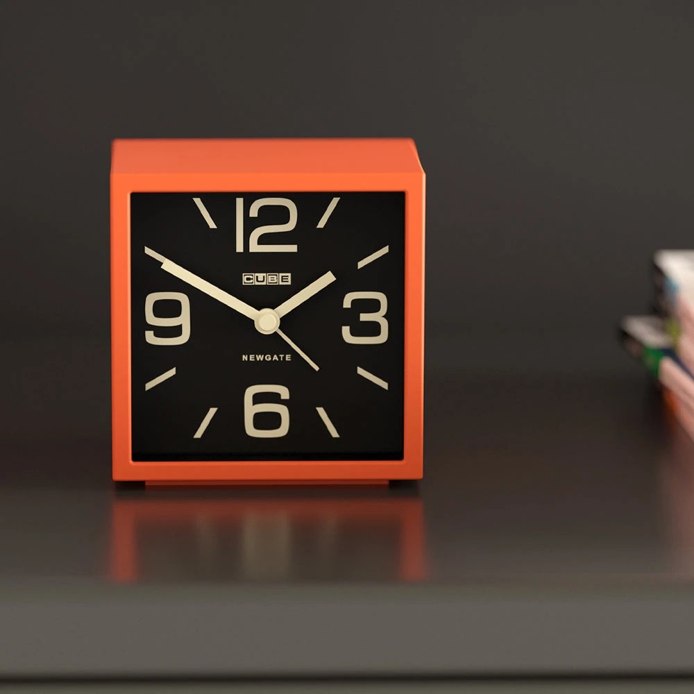 2 Newgate Cube Mantel Clock-Pumpkin Orange - Orange, 2 of 4