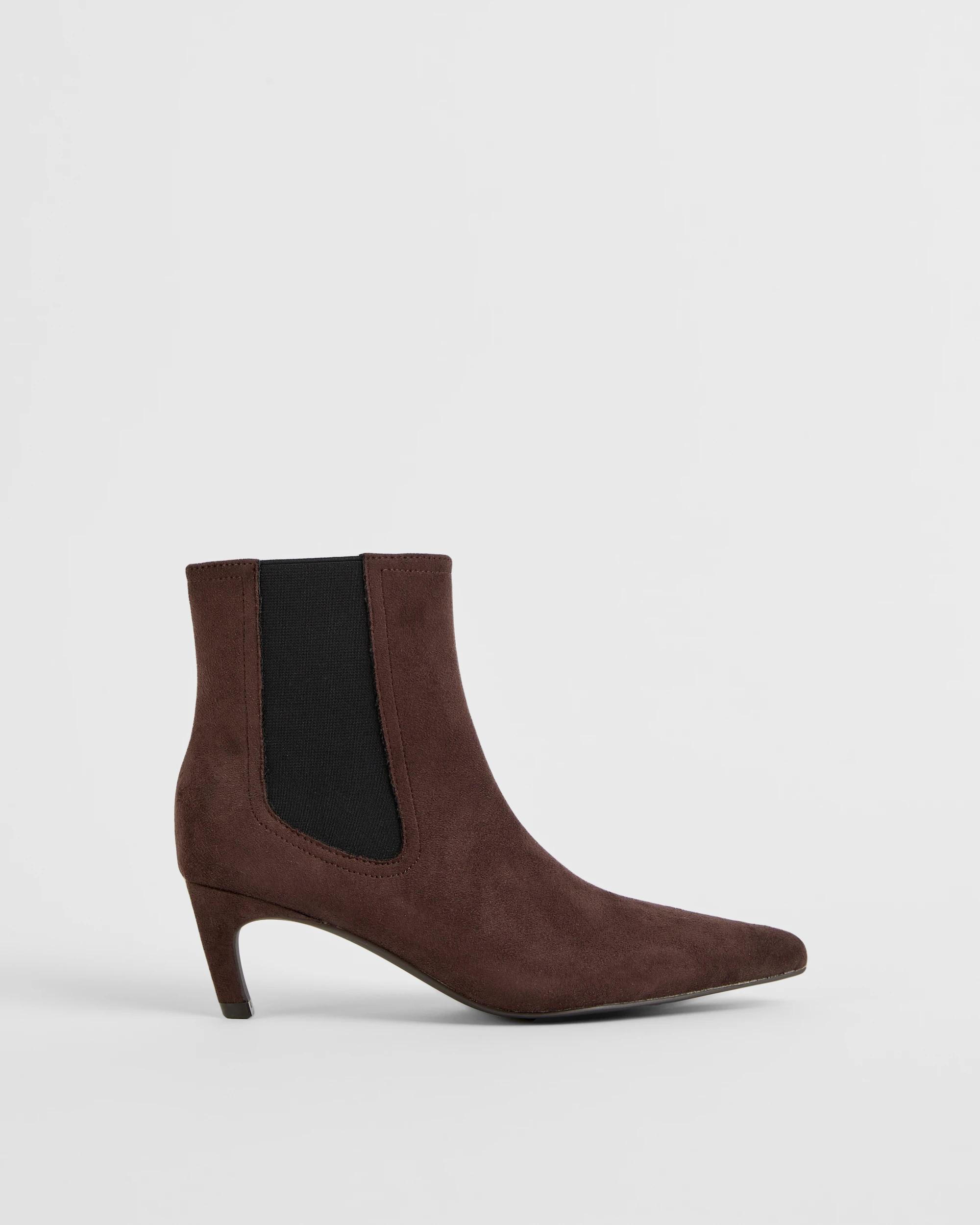 1 Target Woman Gusset Kitten Heel Boots CHOC FX SUEDE, 1 of 3
