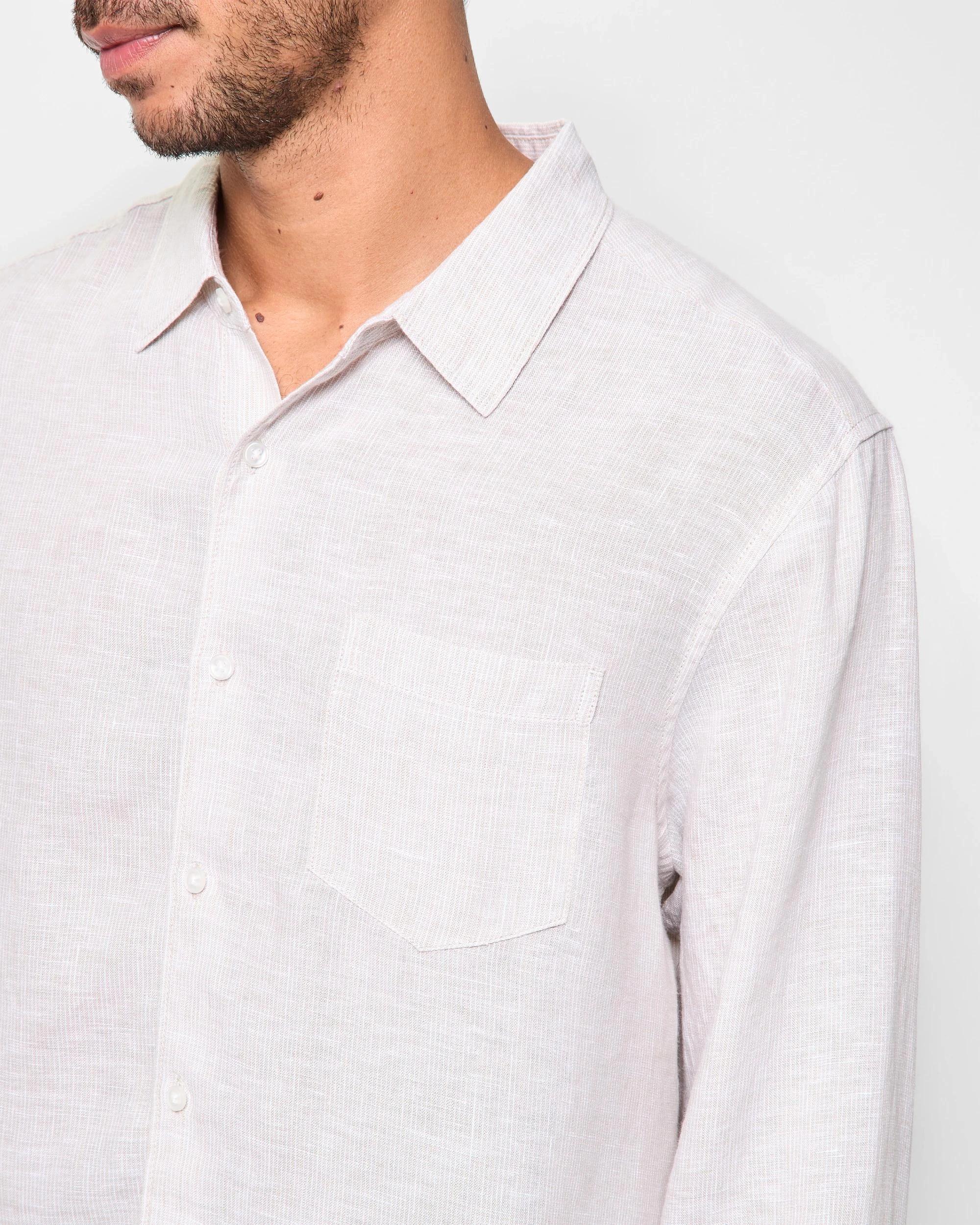 8 Target European Linen Long Sleeve Textured Shirt LIGHT STONE, 8 of 10