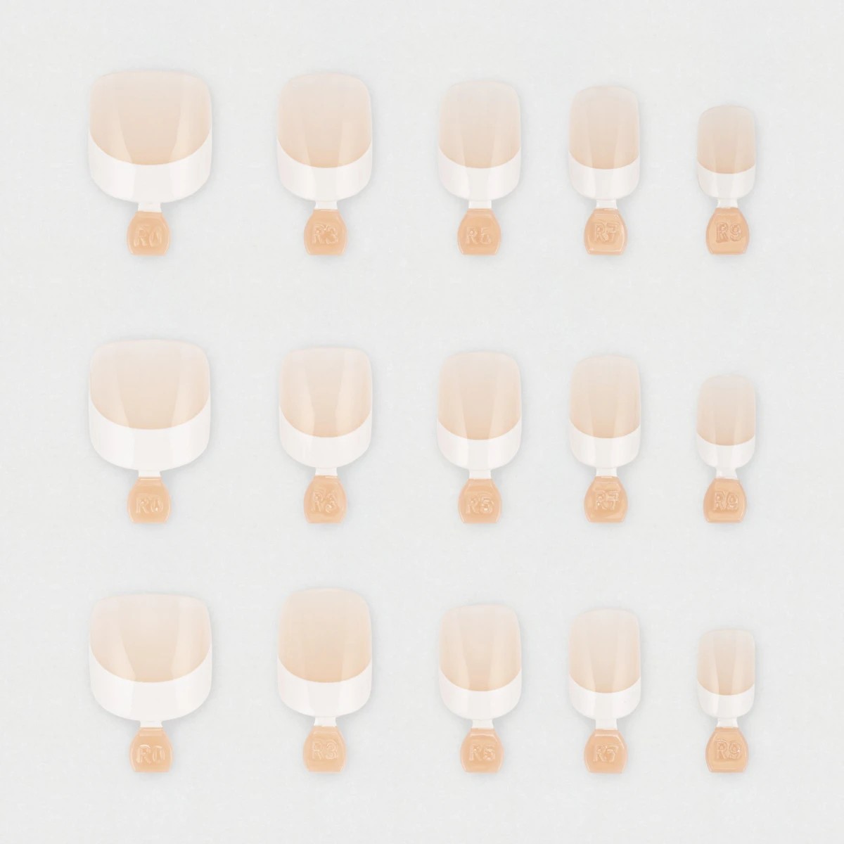 5 OXX Cosmetics 100 Pack False Nails with Adhesive - Squoval Shape, French Tip, 5 of 5