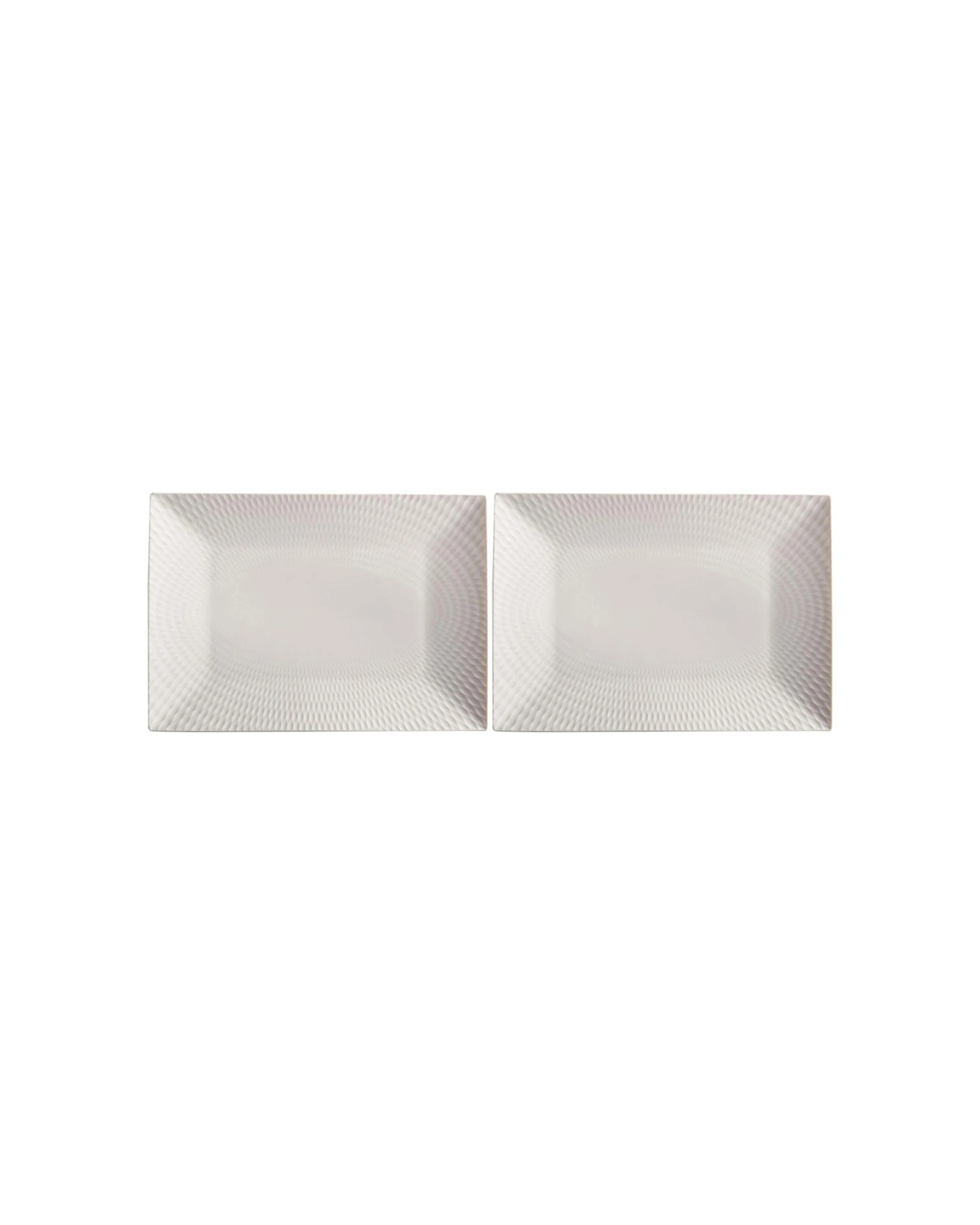 1 Maxwell & Williams 2PK White Basics Diamonds Rect Platter Porcelain 25x18cm Porcelain Serving Platters - White, 1 of 1