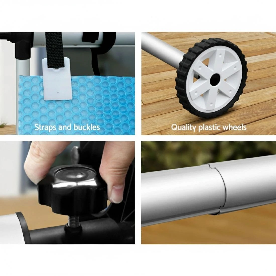 6 Aquabuddy Pool Cover 500 Micron 8.5x4.2m  Swimming Pool Solar Blanket 5.5m Roller - Multi, 6 of 6