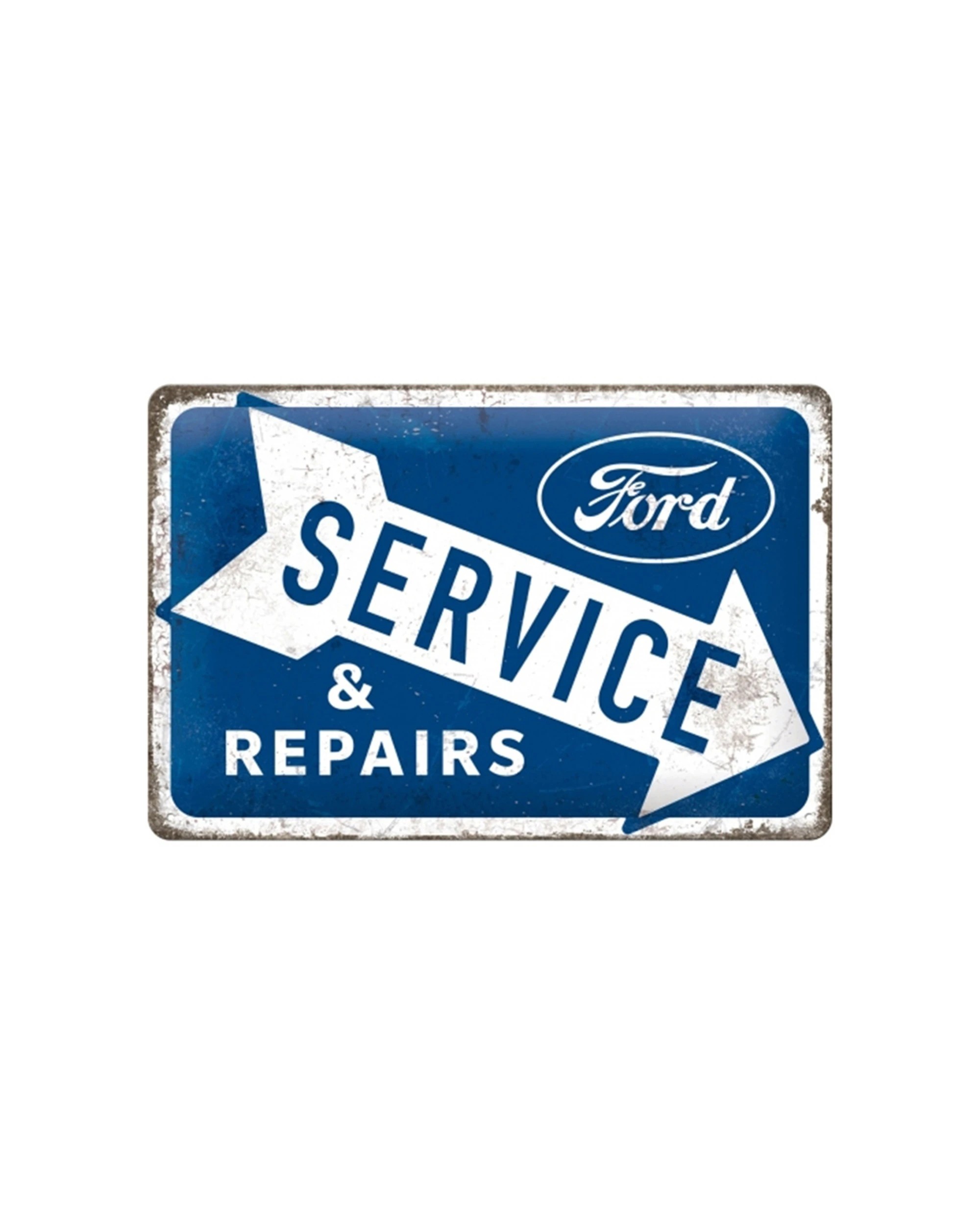 1 Nostalgic-Art Medium 20x30cm Metal Wall Art Sign Plaque - Ford Service & Repairs - Blue, 1 of 4