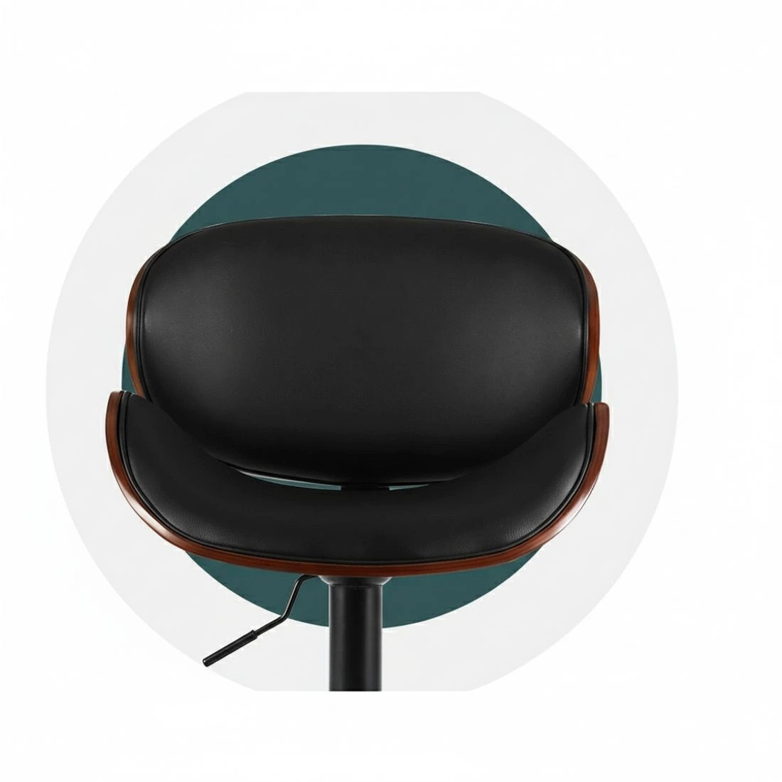 5 Artiss 2x Bar Stools Gas Lift Leather Padded - Black, 5 of 5