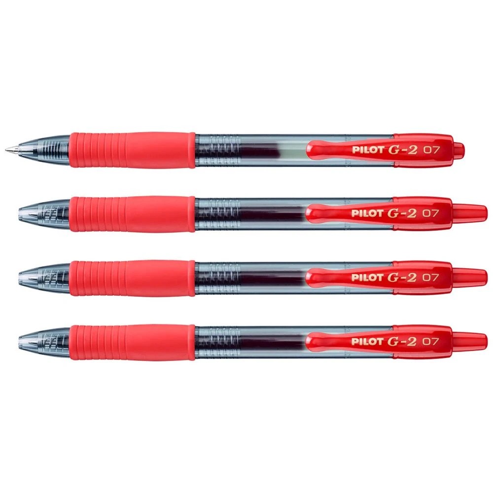 3 PILOT G2 Retractable Gel Pen Fine 0.7mm Red 4 Pack, 3 of 8