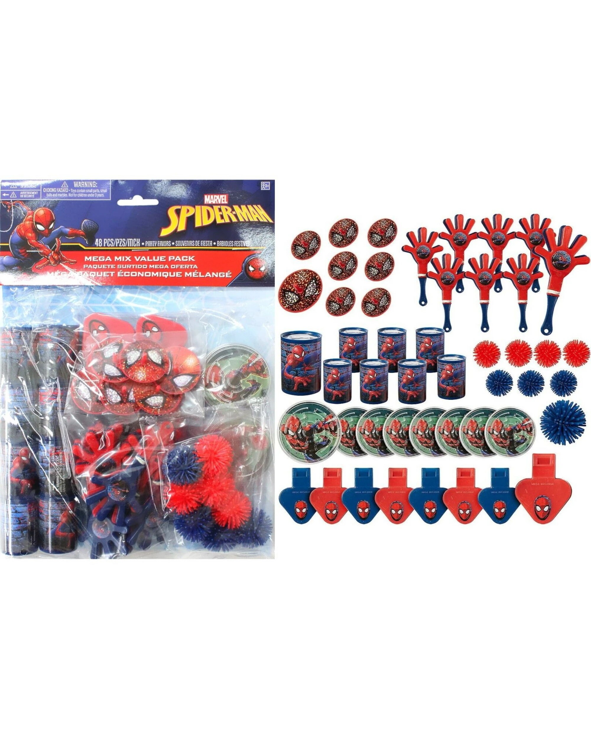 1 Amscan Spiderman Webbed Wonder Party Favour Pack 48 Pieces, 1 of 1