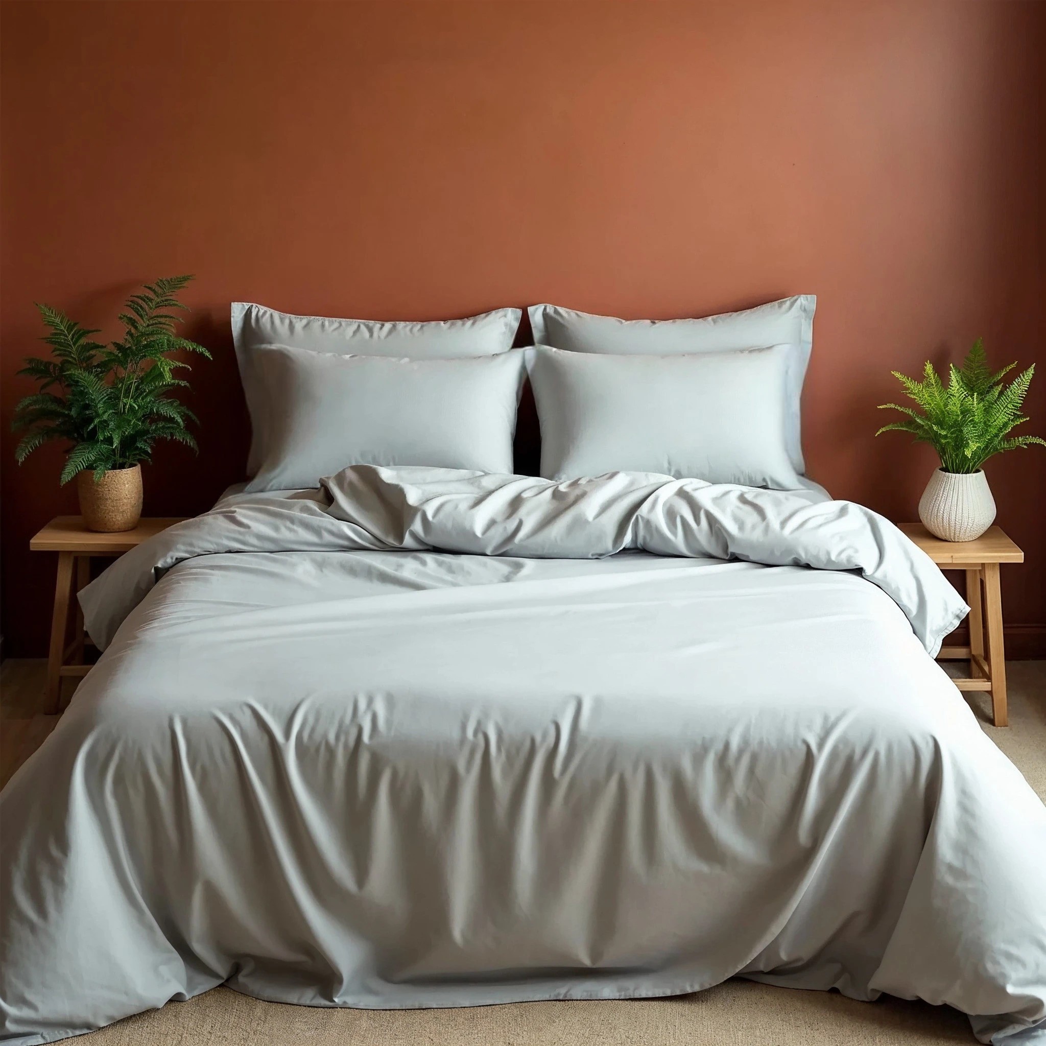 1 Royal Comfort Bamboo Blended Sheet & Pillowcases Set 1000TC Ultra Soft Bedding - Queen Bed - Grey - Queen Bed - Grey, 1 of 4
