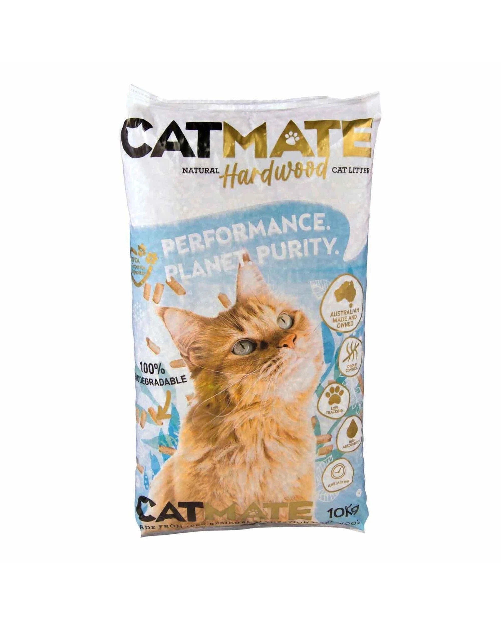 1 CatMate Hardwood Pellet Natural and Biodegradable Cat Litter 10kg, 1 of 2