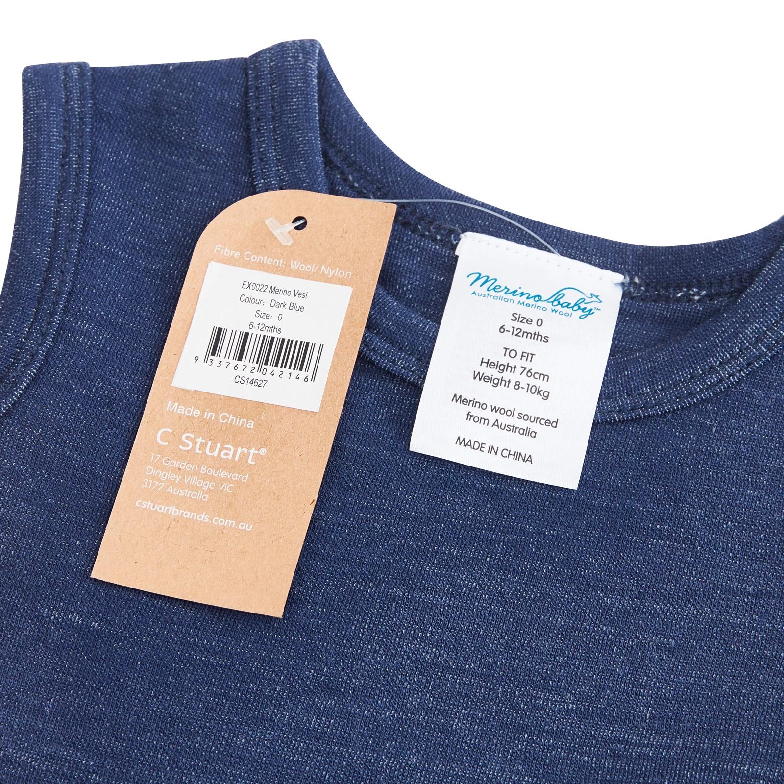 3 Merino Baby Australian Merino Wool Merino Vest- Navy Marle NAVY MARLE, 3 of 6