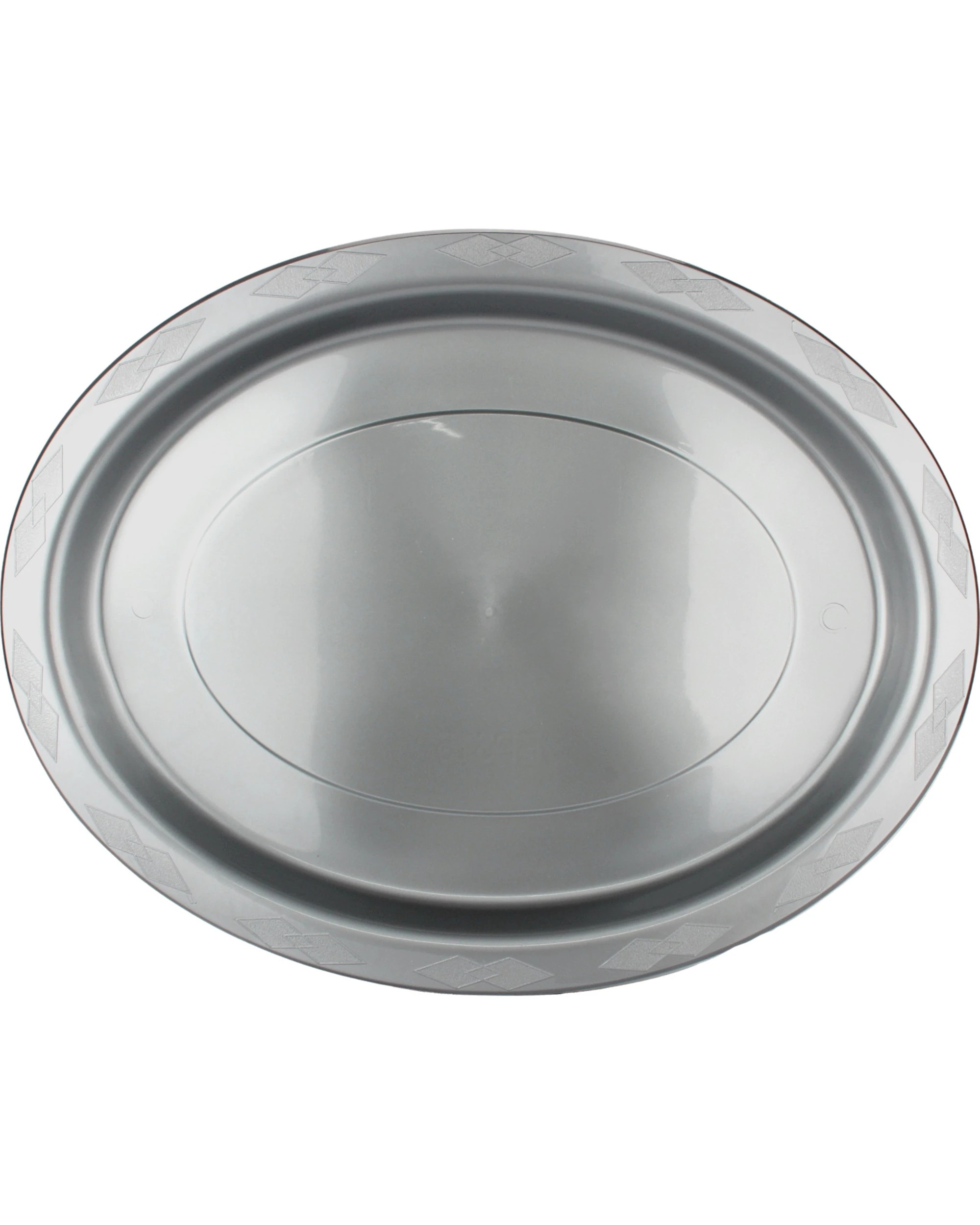 1 Alpen Reusable Oval Plates 31.5cm Pack of 20 - Silver - Silver, 1 of 3