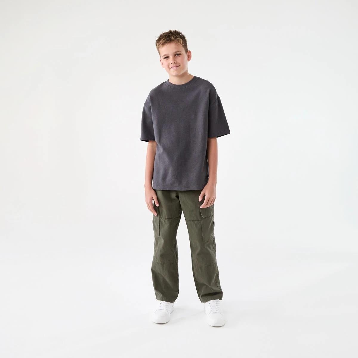 7 Short Sleeve Oversized Textured T-shirt DARK MAGNET, 7 of 8