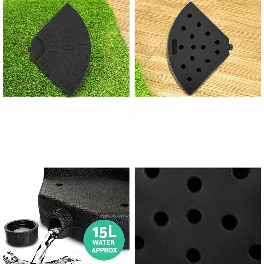 5 Instahut 3m Outdoor Umbrella w/Base Cantilever Beach Garden Patio - Black, 5 of 6