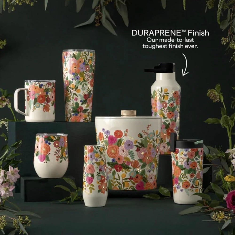 3 Corkcicle Sport Canteen - 600ml Rifle Paper - Garden Party Cream - Pattern, 3 of 3