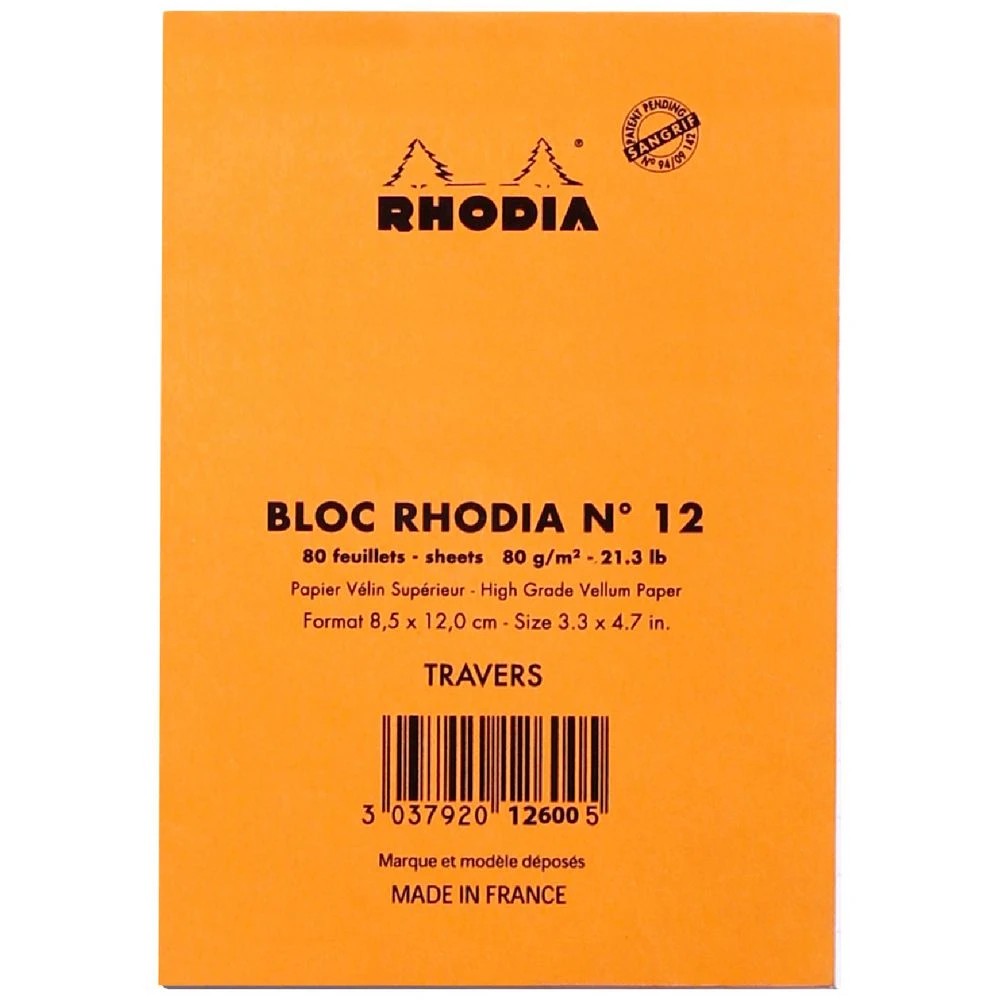 4 Rhodia No. 12 85 x 120mm Lined Pad Orange Sheets, 4 of 4
