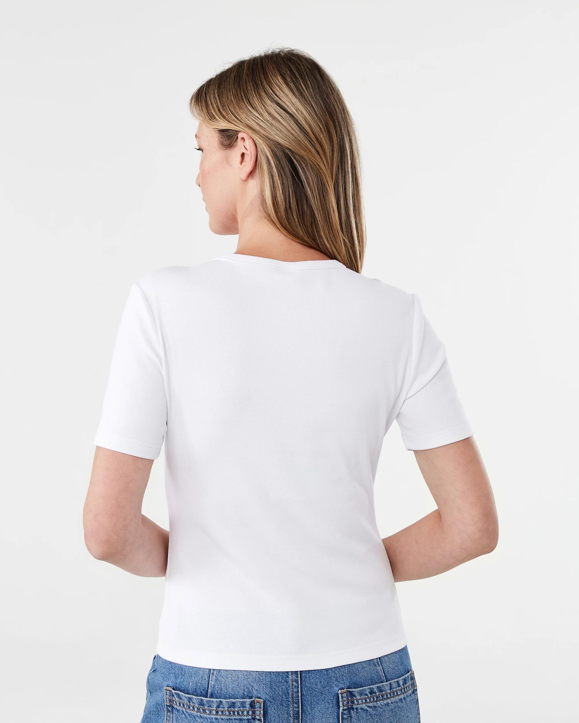 3 Short Sleeve Rib Crew Neck T-shirt White, 3 of 5