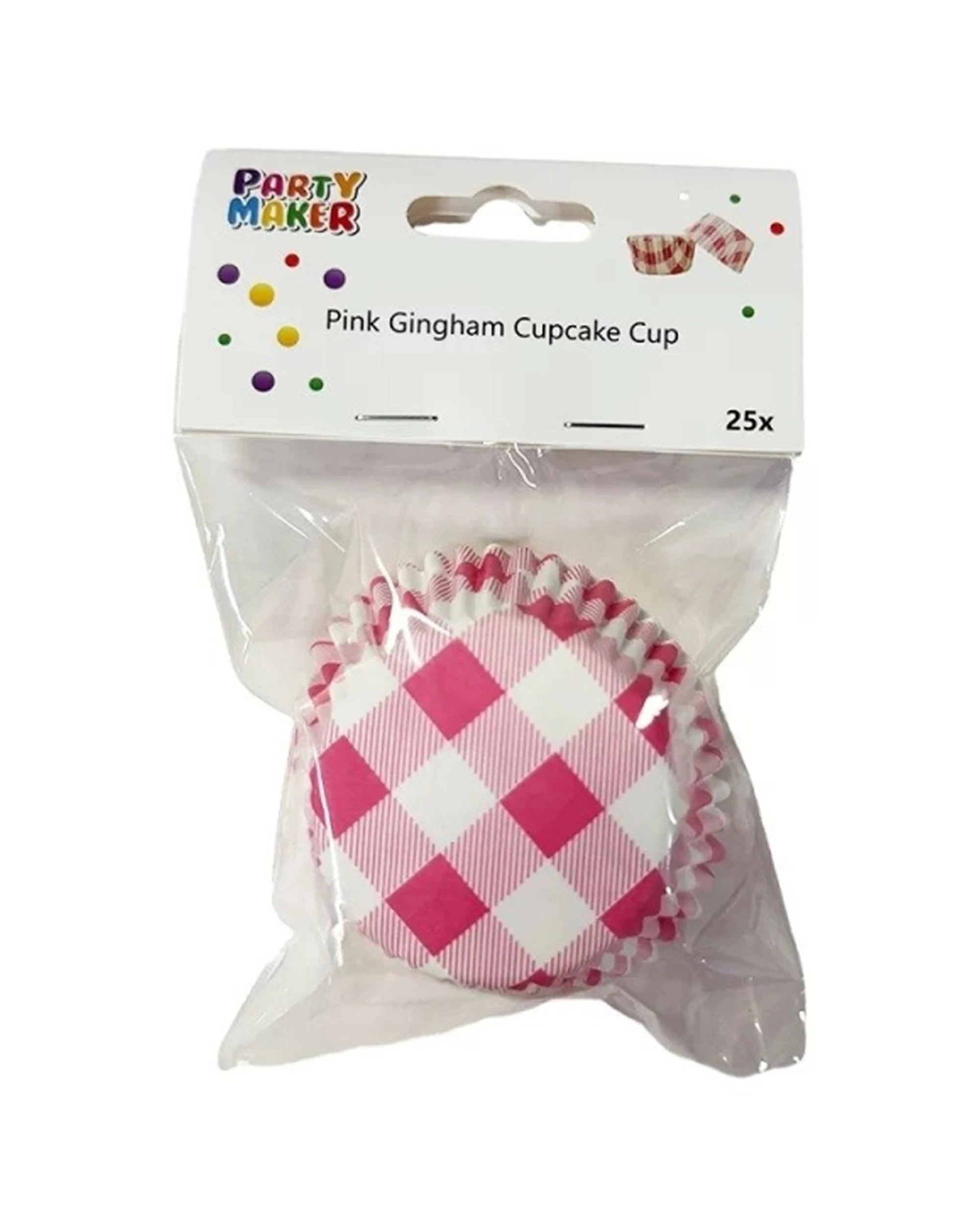 1 Party Maker 25pcs Gingham Cupcake Cup Event Supplies - Pink, 1 of 1