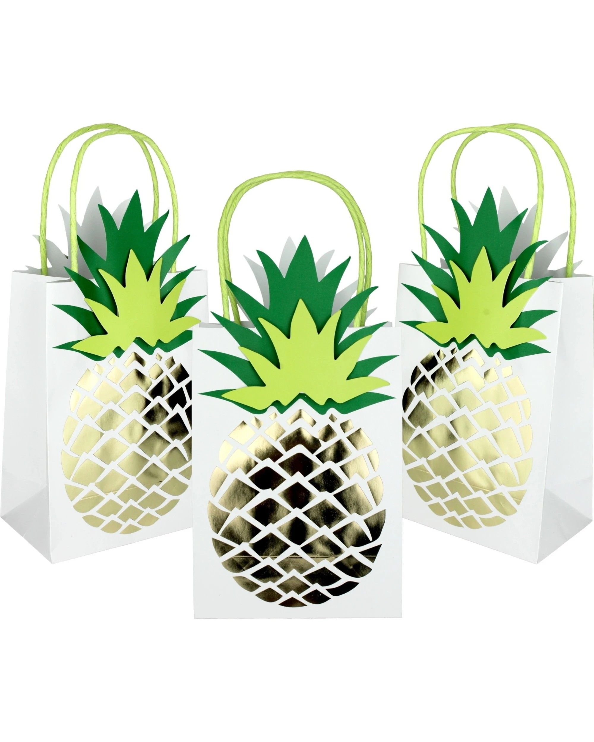 1 Party Maker Gold Foil Pineapple Mini Paper Favour Bags Pack of 3, 1 of 1