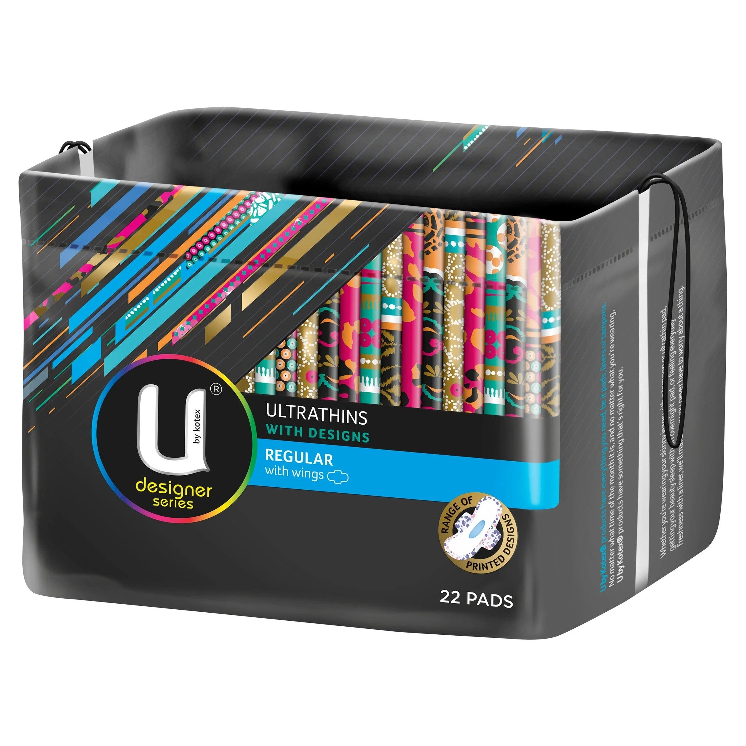 2 U By Kotex Designer Series Regular Wing Ultrathin Pads 22 Pack, 2 of 4