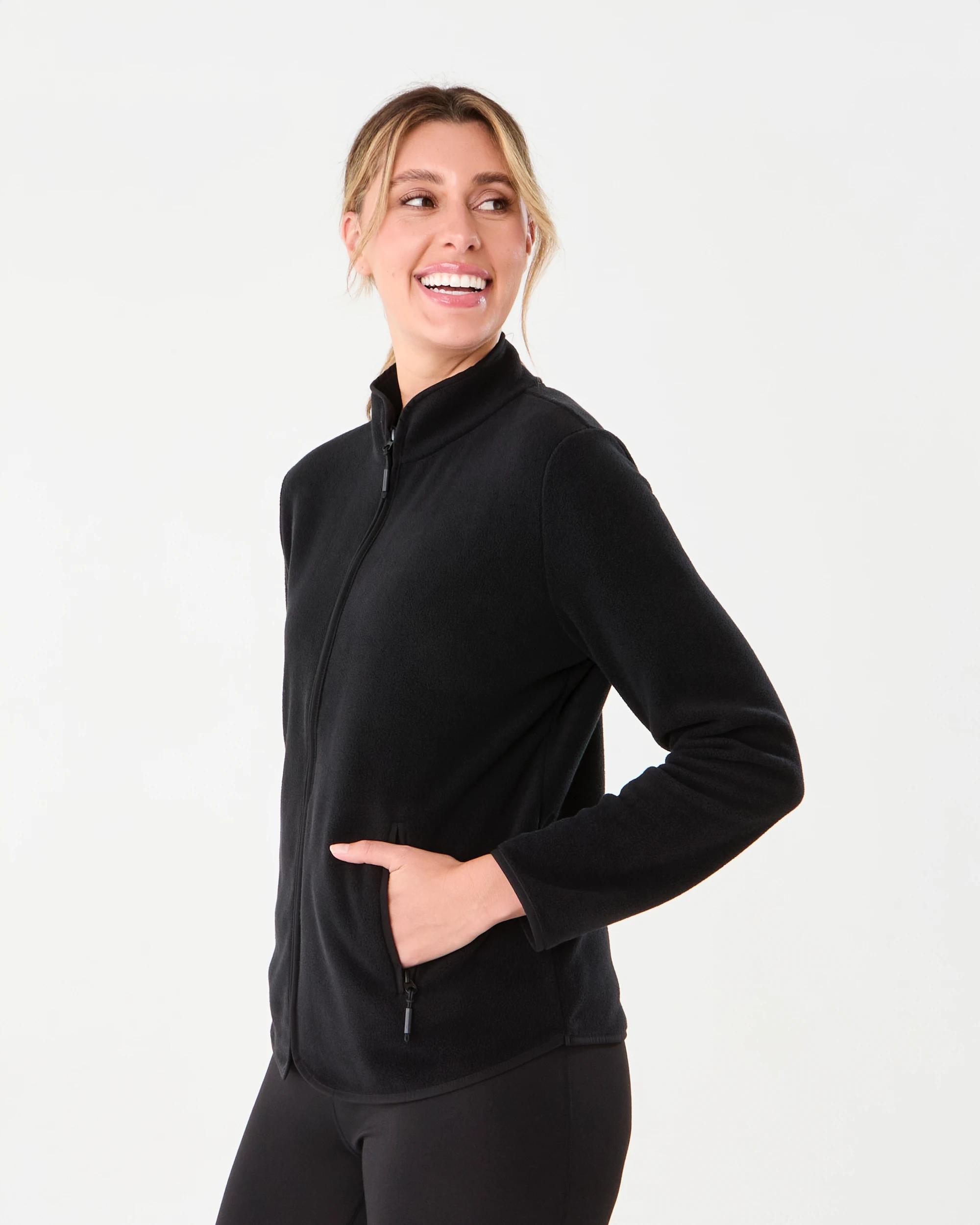 3 Active Womens Outdoor Fleece Jacket Black, 3 of 7